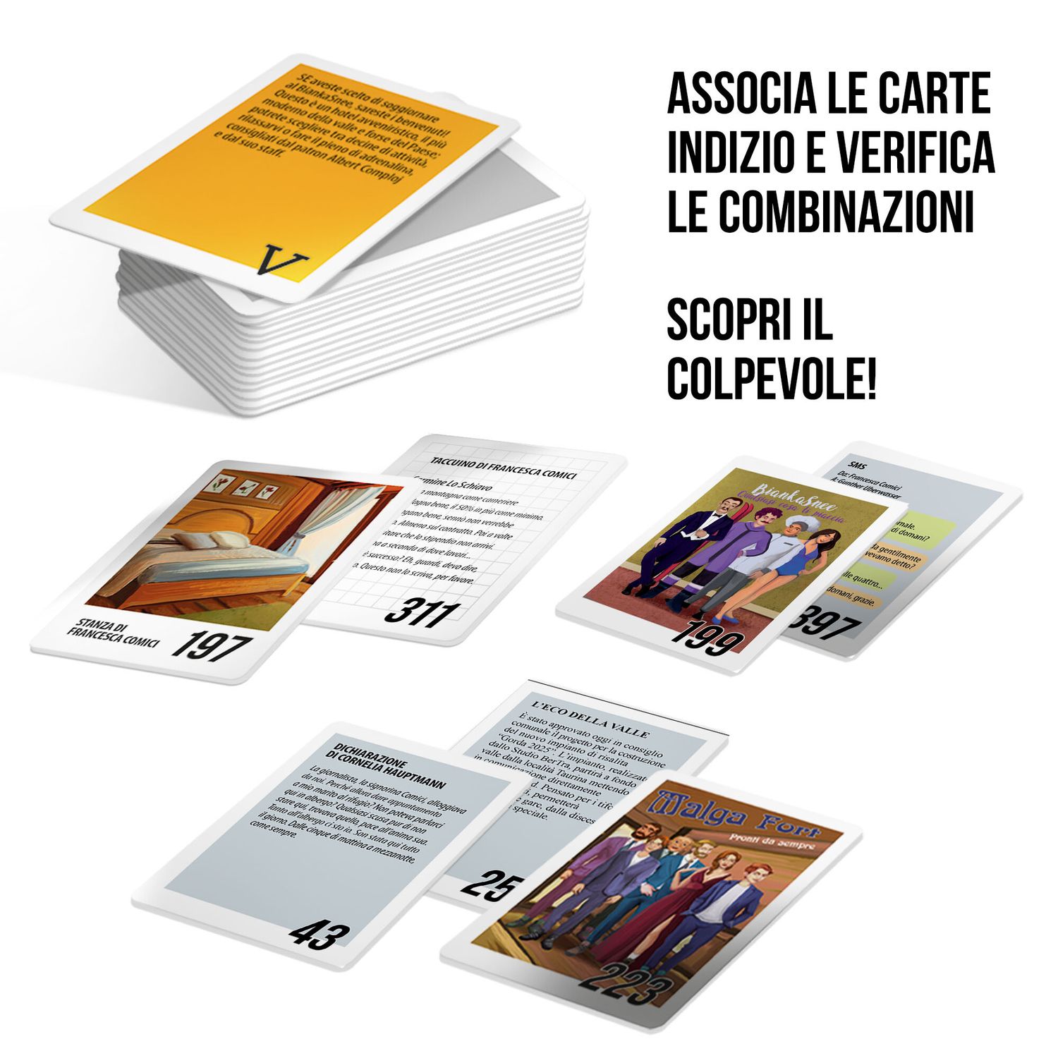 Combinazioni segrete	il giallo d'autore in gioco!	made in italy - LUDIC