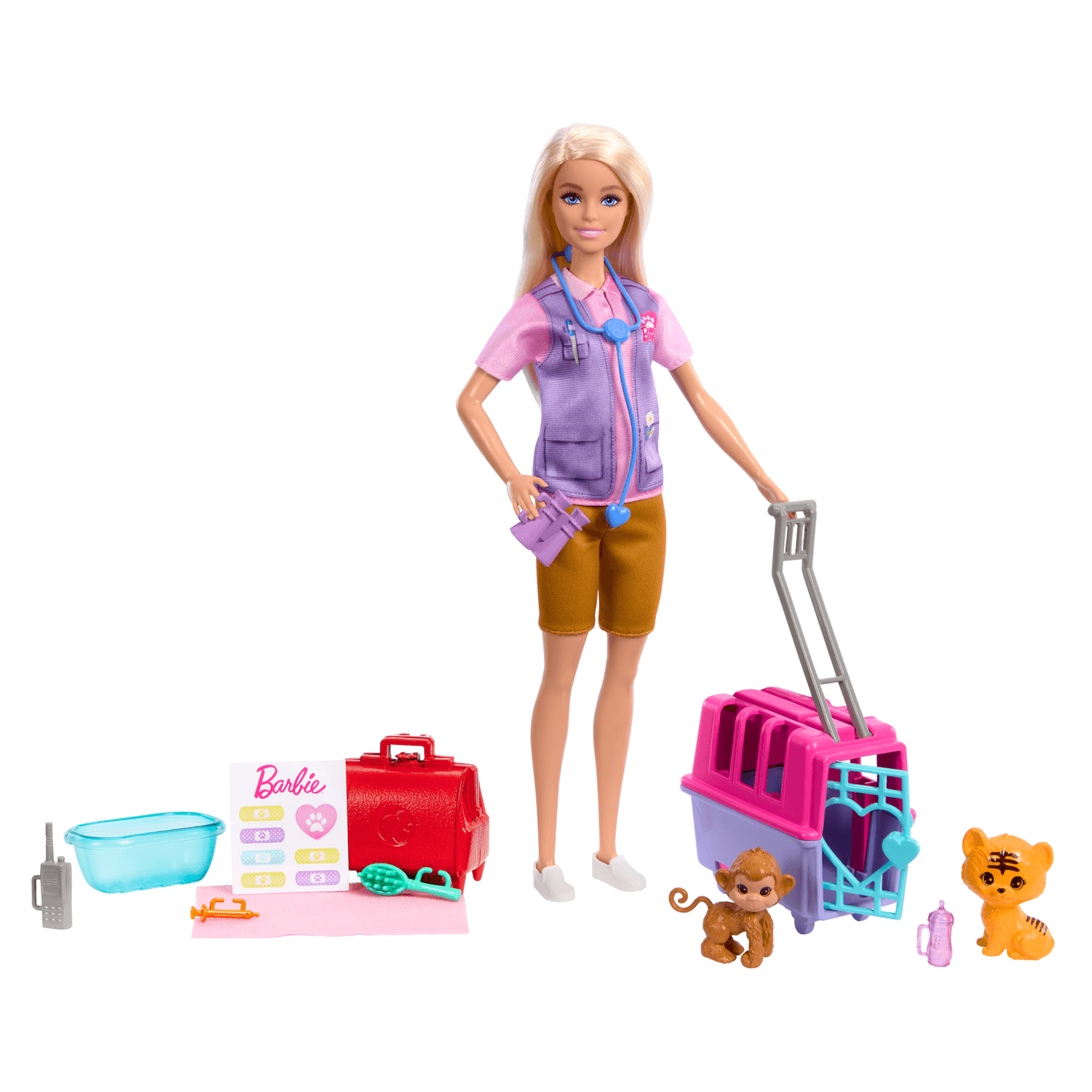 Barbie playset dei cuccioli con trasportino e accessori - Barbie