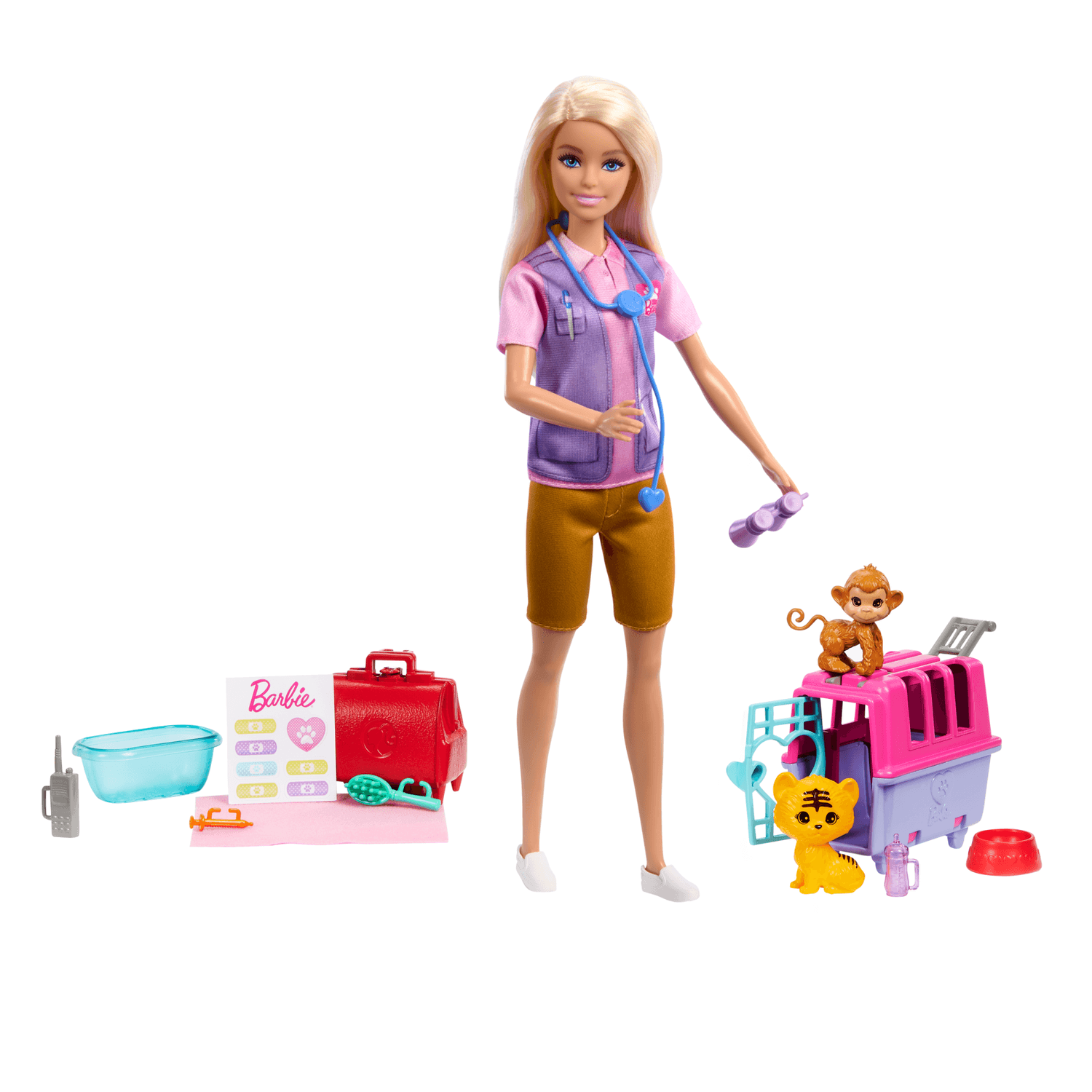 Barbie playset dei cuccioli con trasportino e accessori - Barbie