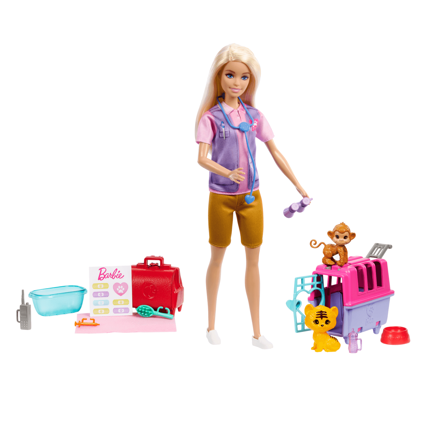 Barbie playset dei cuccioli con trasportino e accessori - Barbie