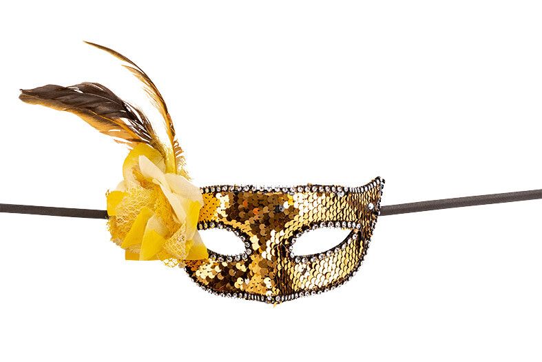 Maschera in plastica con paillettes in diverse varianti - 