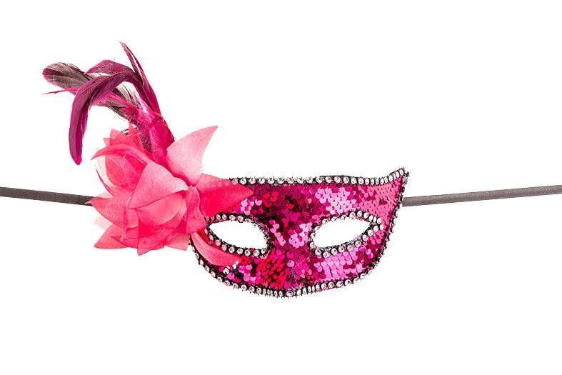Maschera in plastica con paillettes in diverse varianti - 