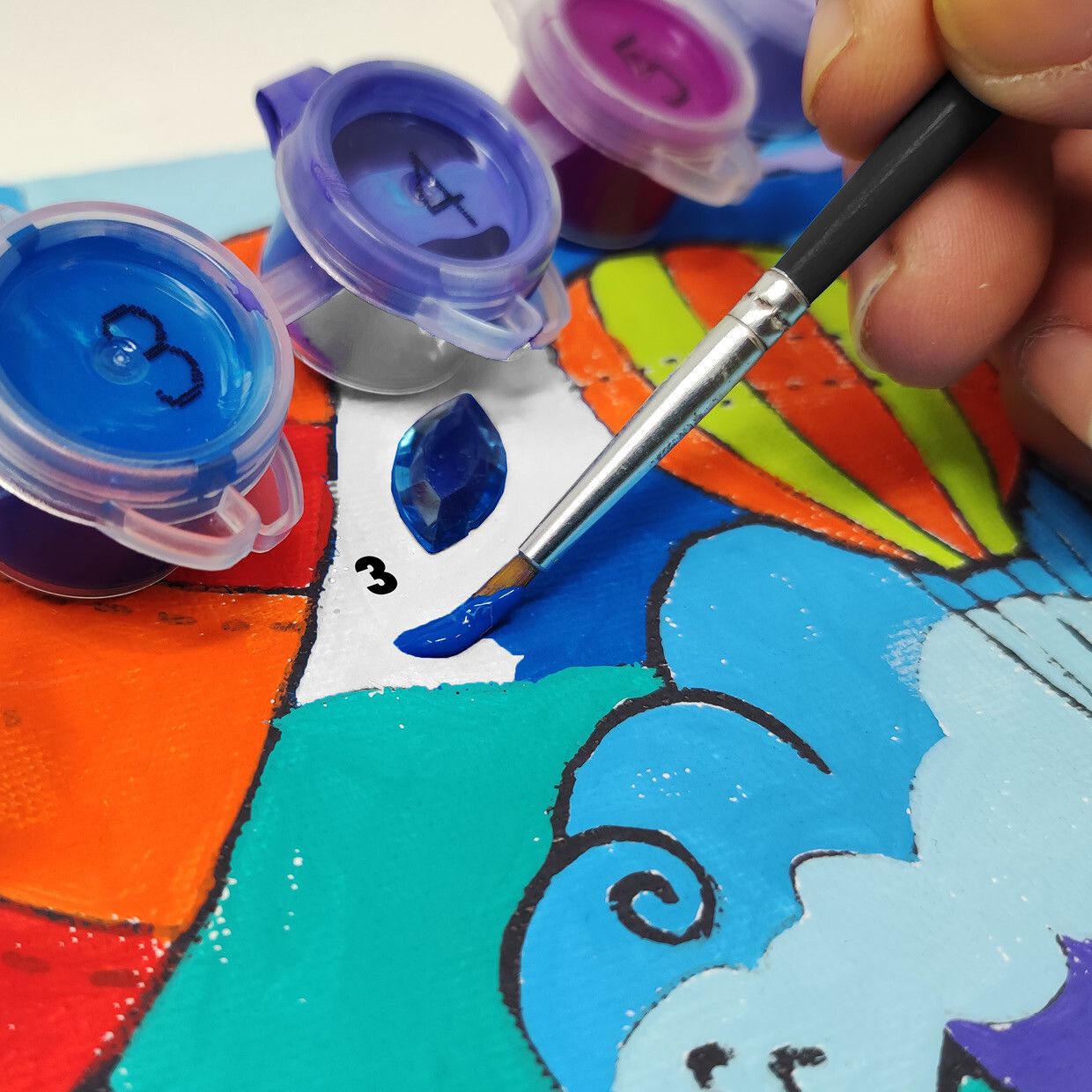 Super paint lab kit 16 col. acrilici c/pennello, 2 tele, gemme, glitter - 