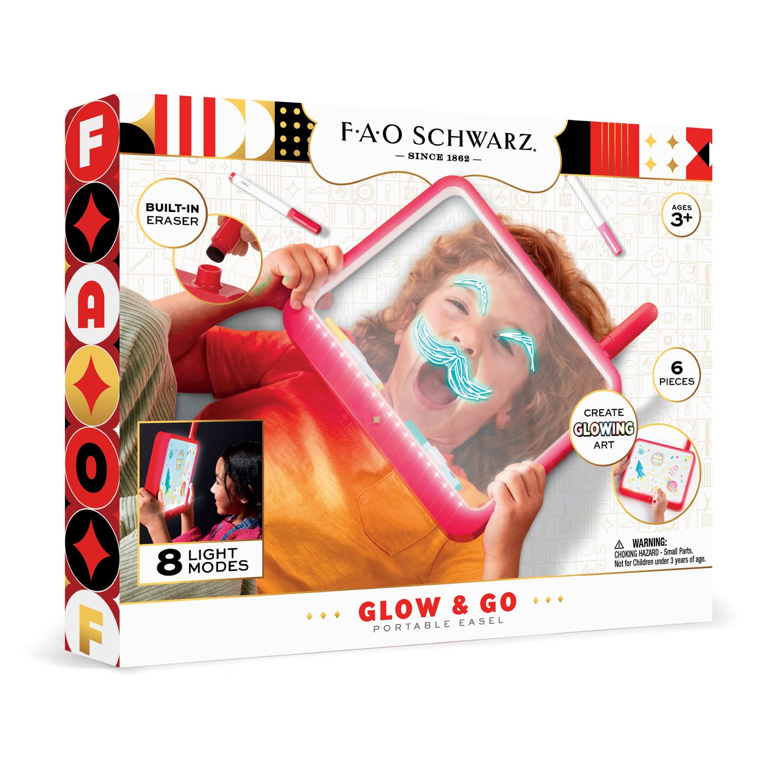 Lavagnetta luminosa glow & go portable - FAO Schwarz