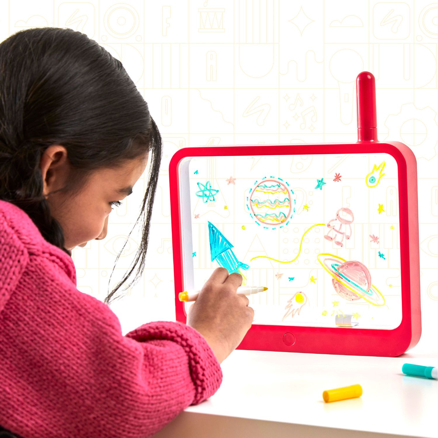 Lavagnetta luminosa glow & go portable - FAO Schwarz