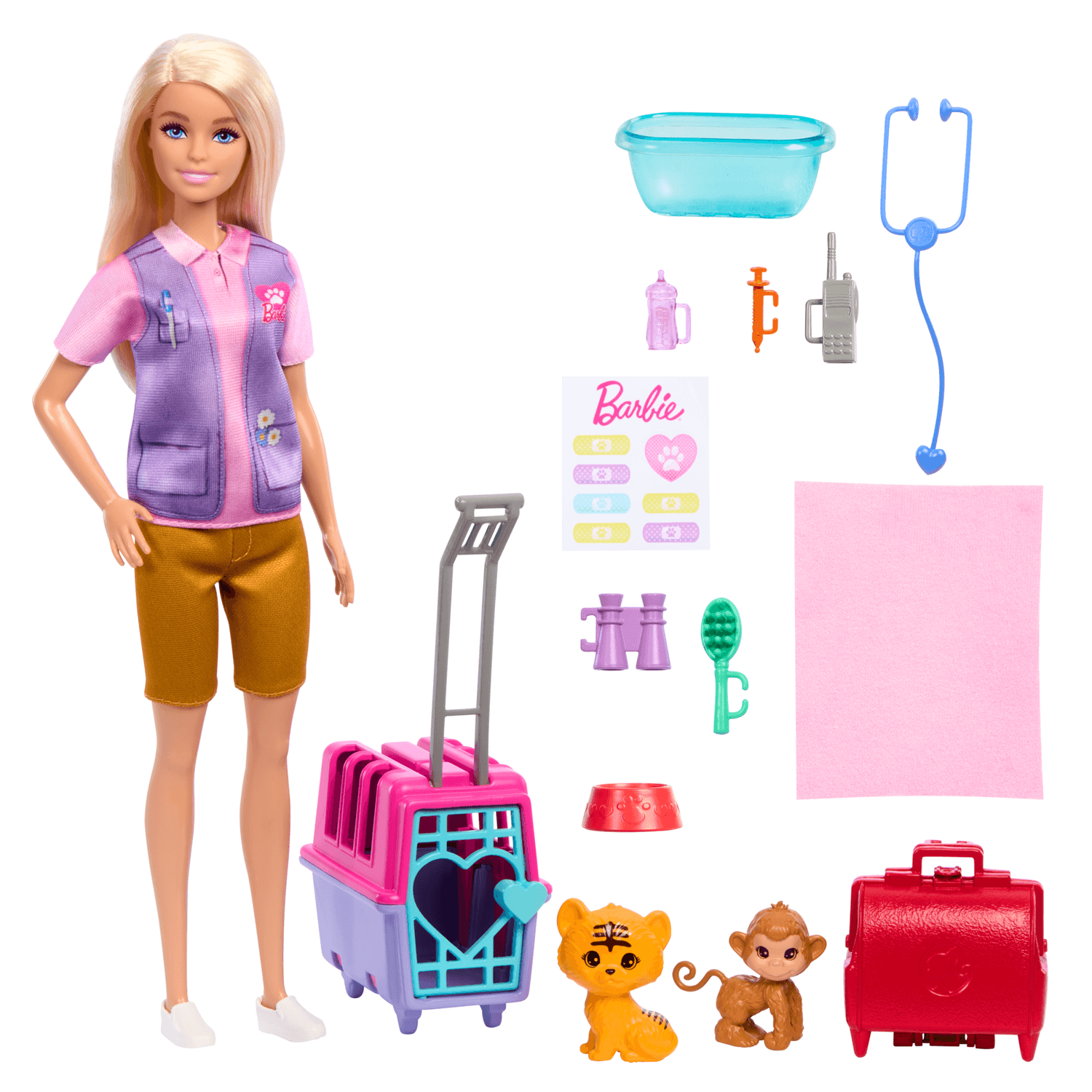 Barbie playset dei cuccioli con trasportino e accessori - Barbie