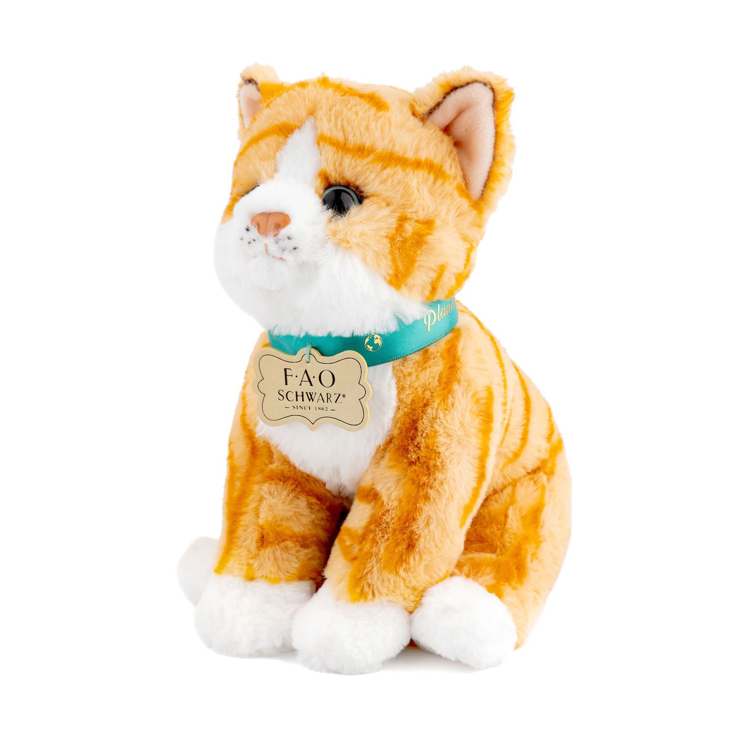 Gatto ginger di peluche planet love 100% da plastica riciclata, 25 cm - FAO Schwarz