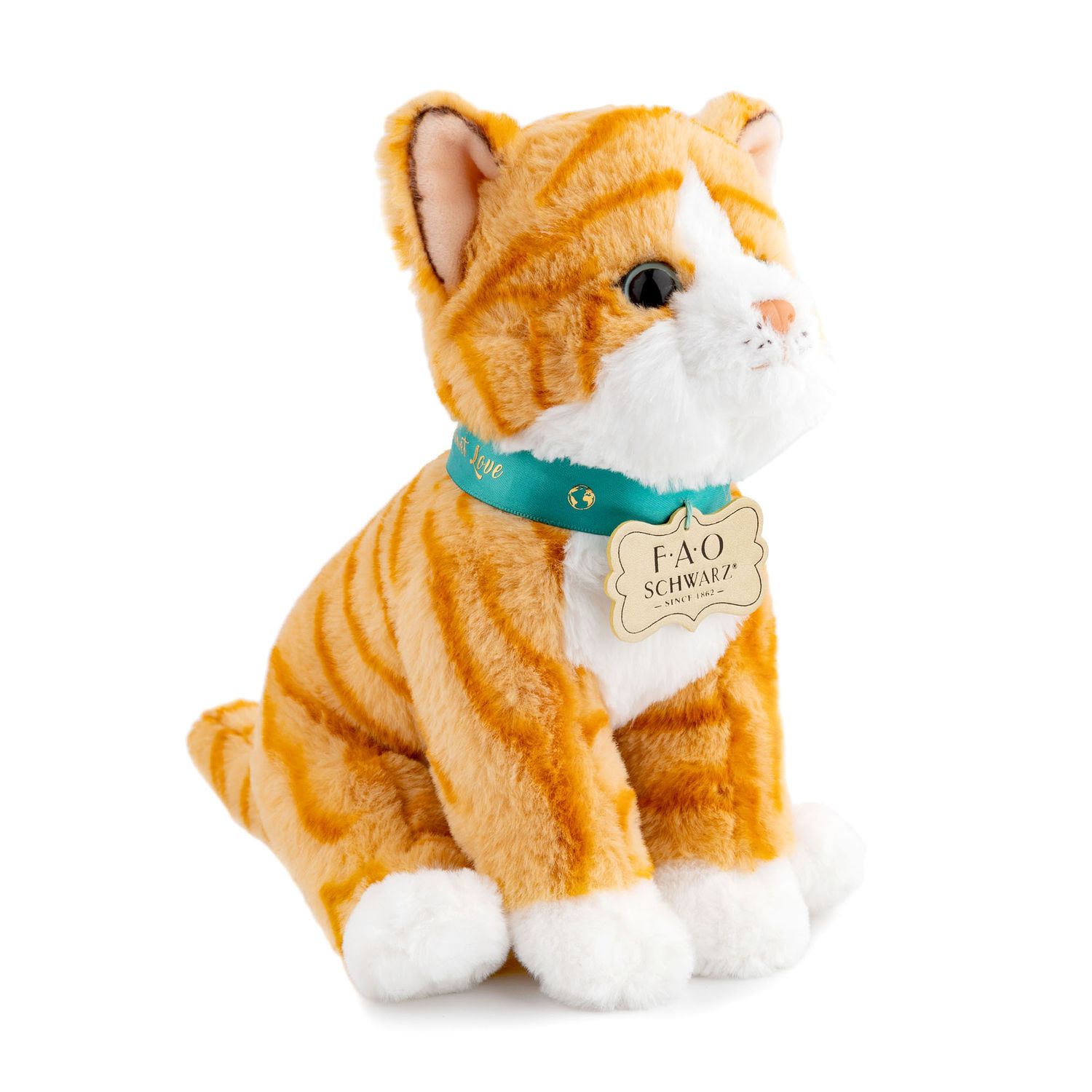 Gatto ginger di peluche planet love 100% da plastica riciclata, 25 cm - FAO Schwarz