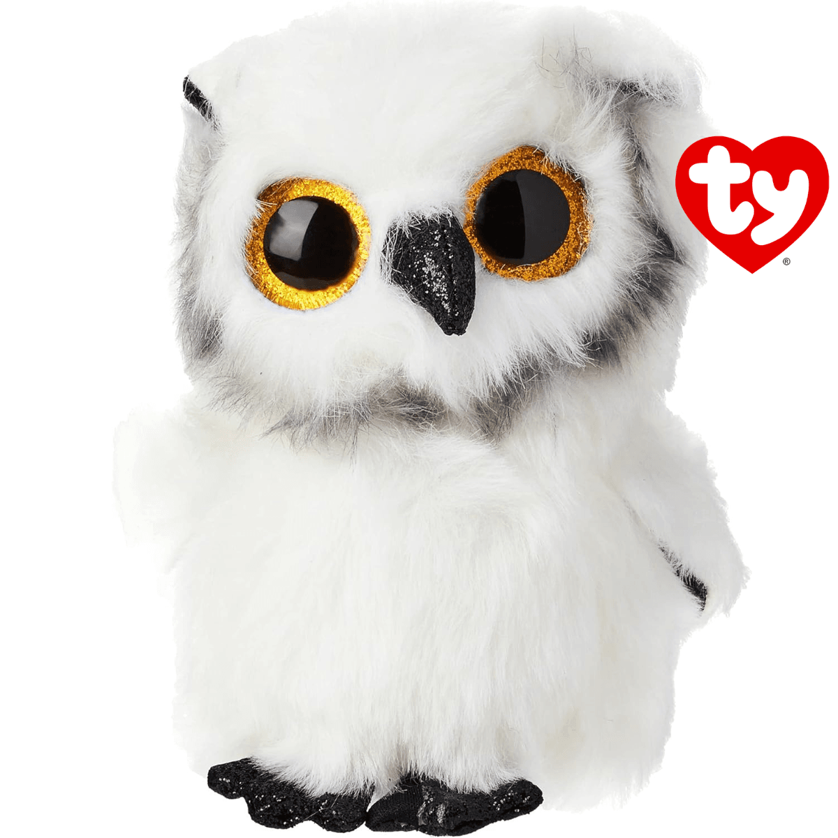 Ty - beanie boos peluche austin, 15 cm, gufo, bianco, t36305 - TY