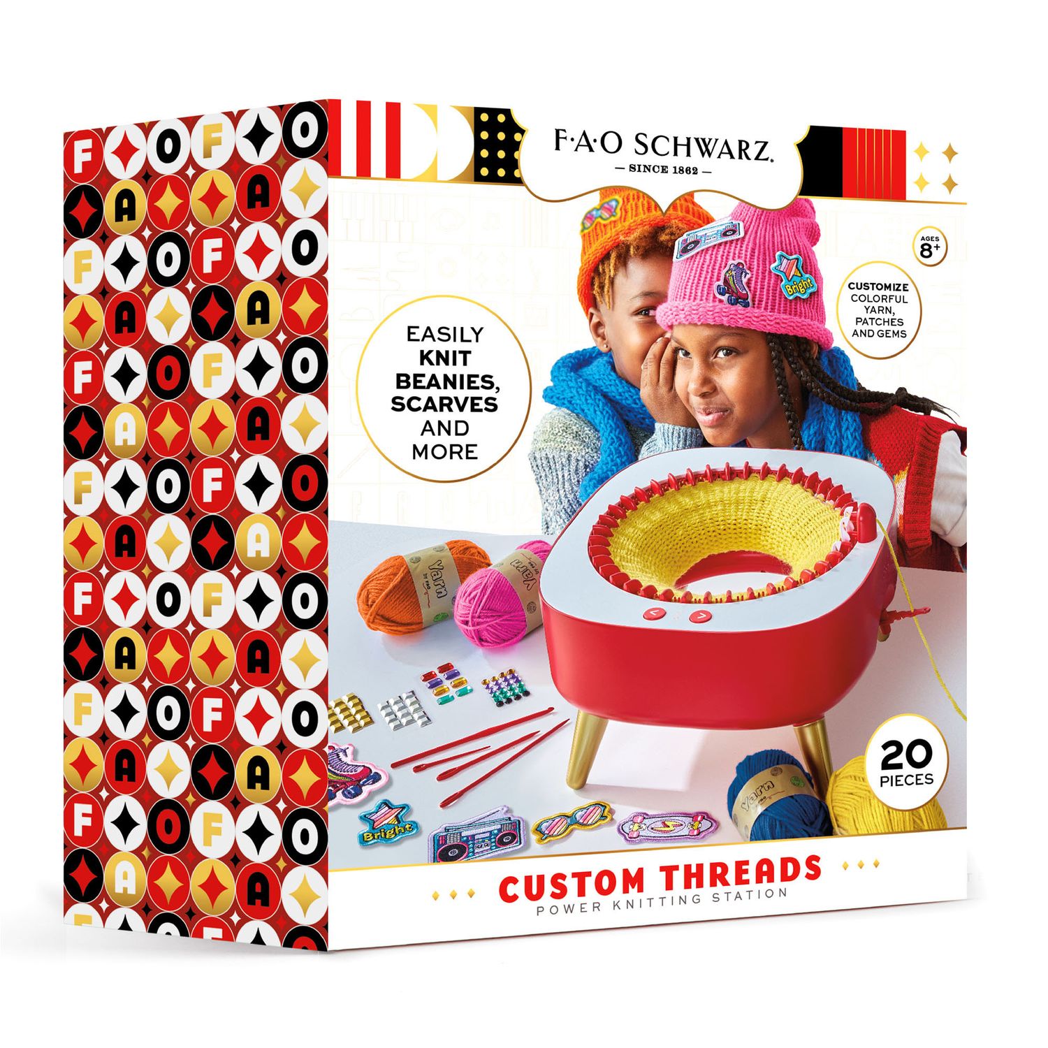 Set per cucire a maglia custome threads power knitting station - FAO Schwarz