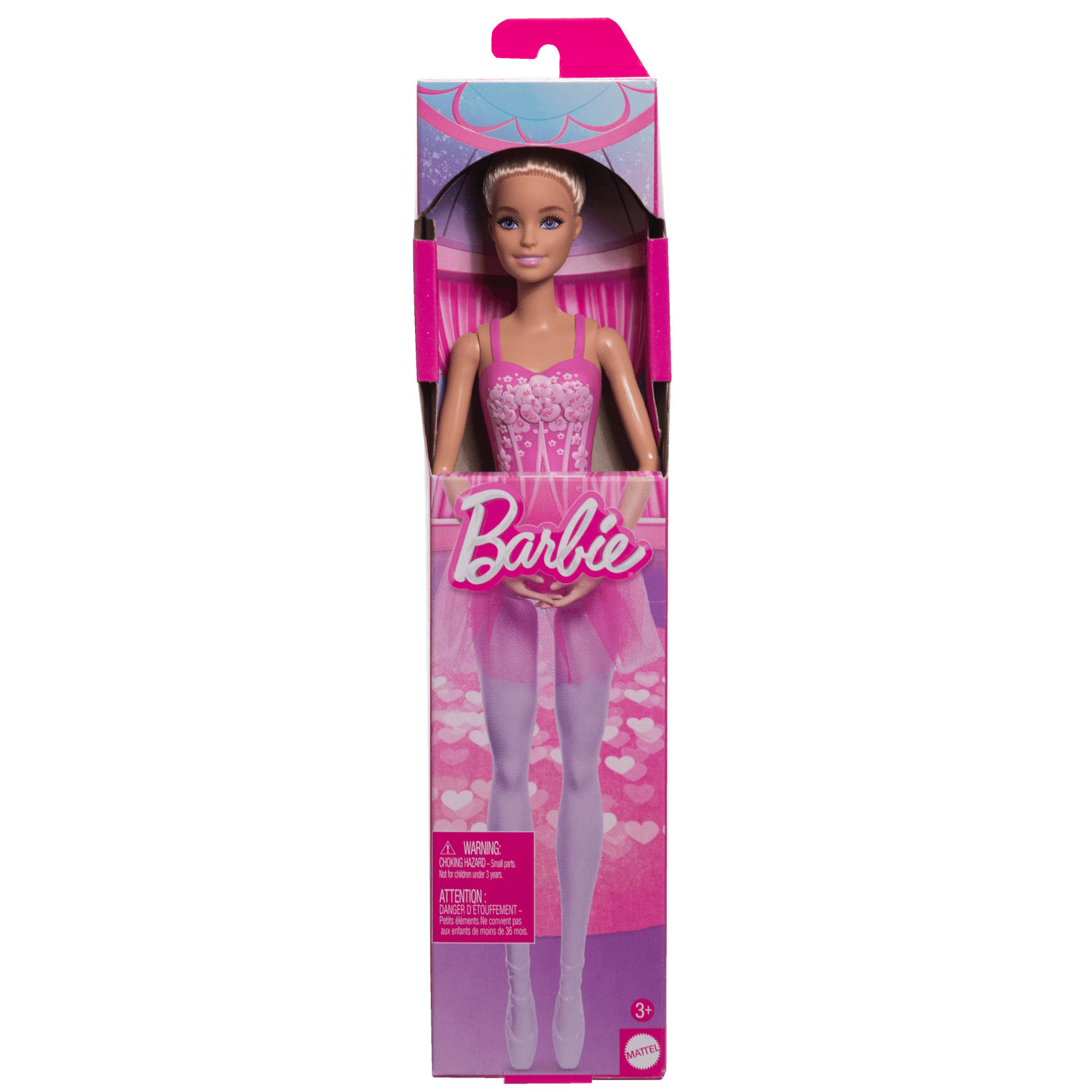 Barbie ballerina base, bambola snodata con tutù e chignon - Barbie