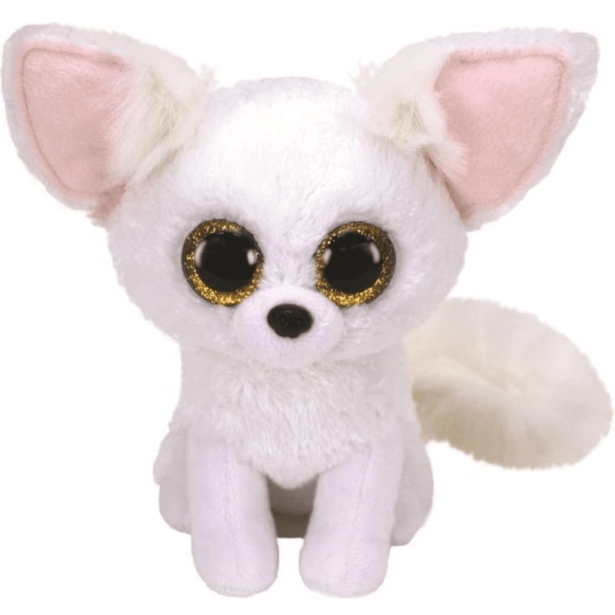 Ty - peluche - beanie boos - volpe - phoenix - bianco - occhi dorati grandi e glitter - il pupazzo con gli occhi grandi scintillanti - 15 cm - 36225 - TY