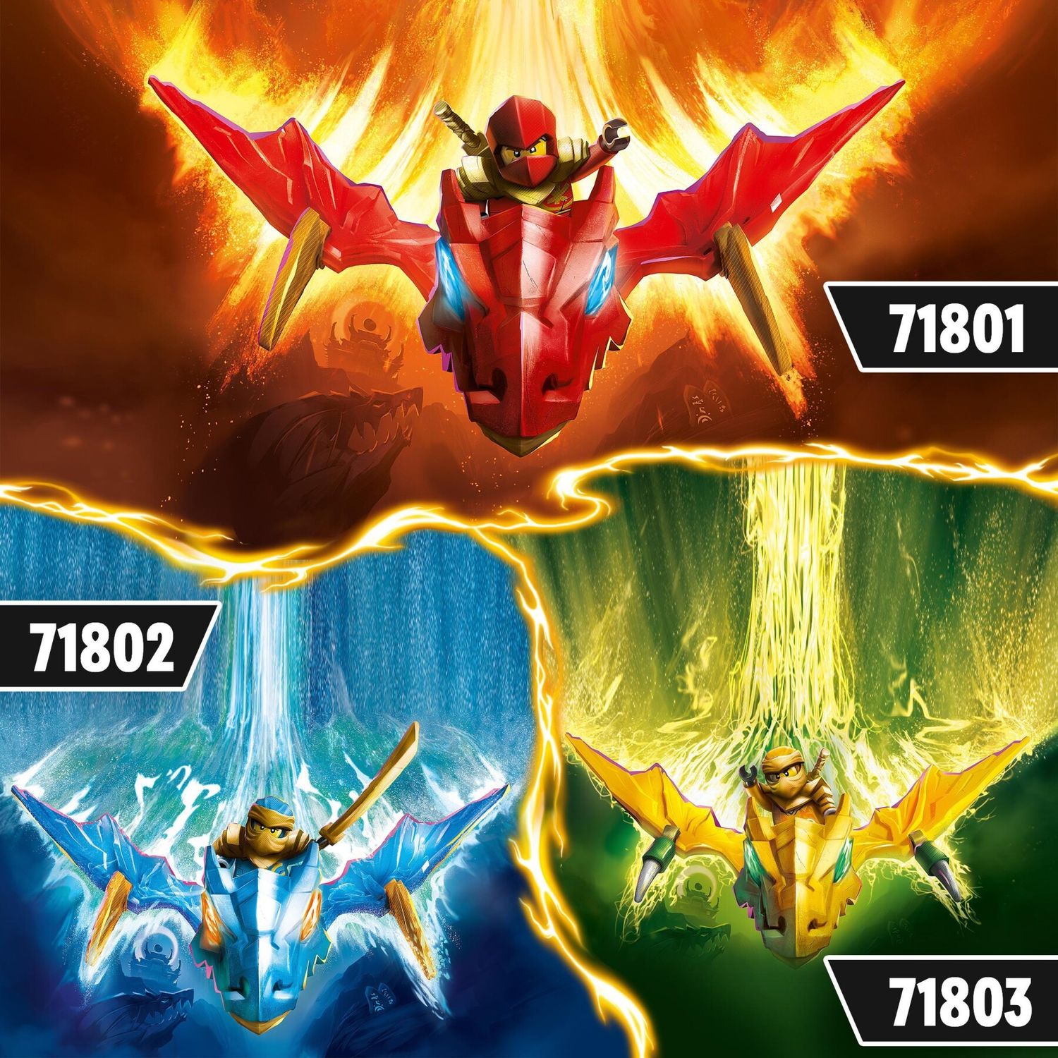 Lego ninjago 71801 attacco del rising dragon di kai, giochi per bambini 6+ con action figure di drago giocattolo e minifigure - LEGO NINJAGO, Lego