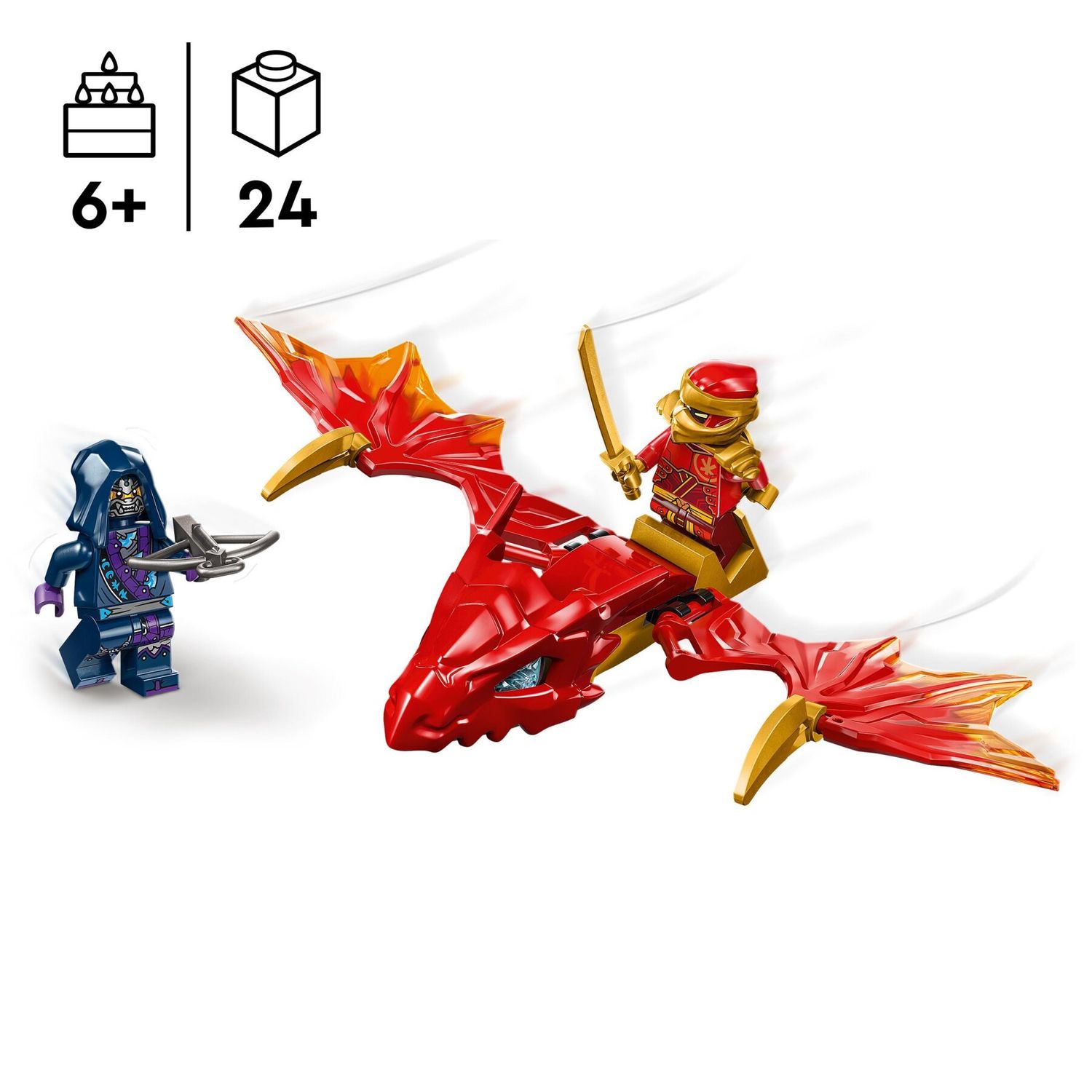 Lego ninjago 71801 attacco del rising dragon di kai, giochi per bambini 6+ con action figure di drago giocattolo e minifigure - LEGO NINJAGO, Lego