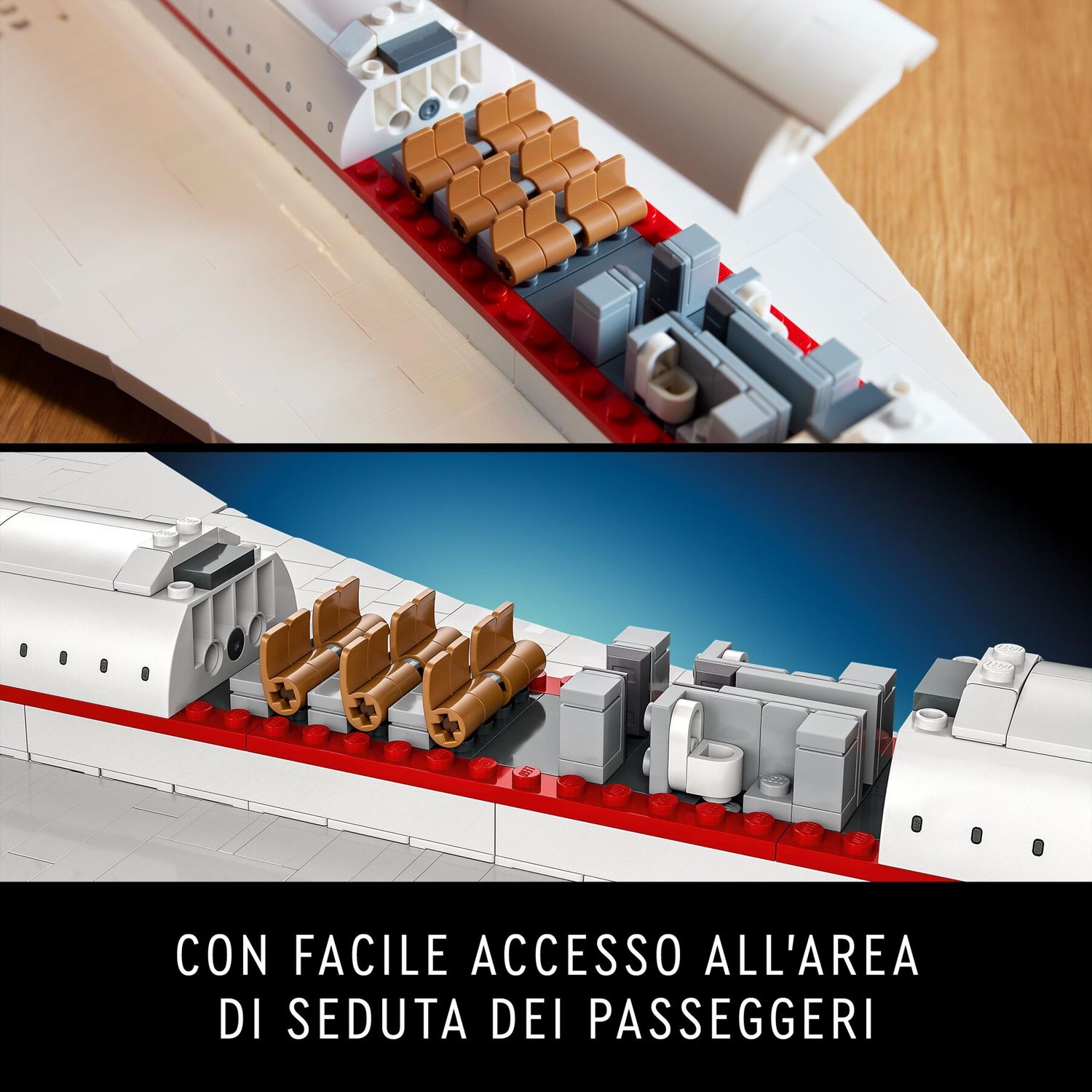 Lego icons 10318 concorde kit modellismo da costruire per adulti, iconico modellino di aereo passeggeri, regalo uomo o donna - Lego, LEGO ICONS