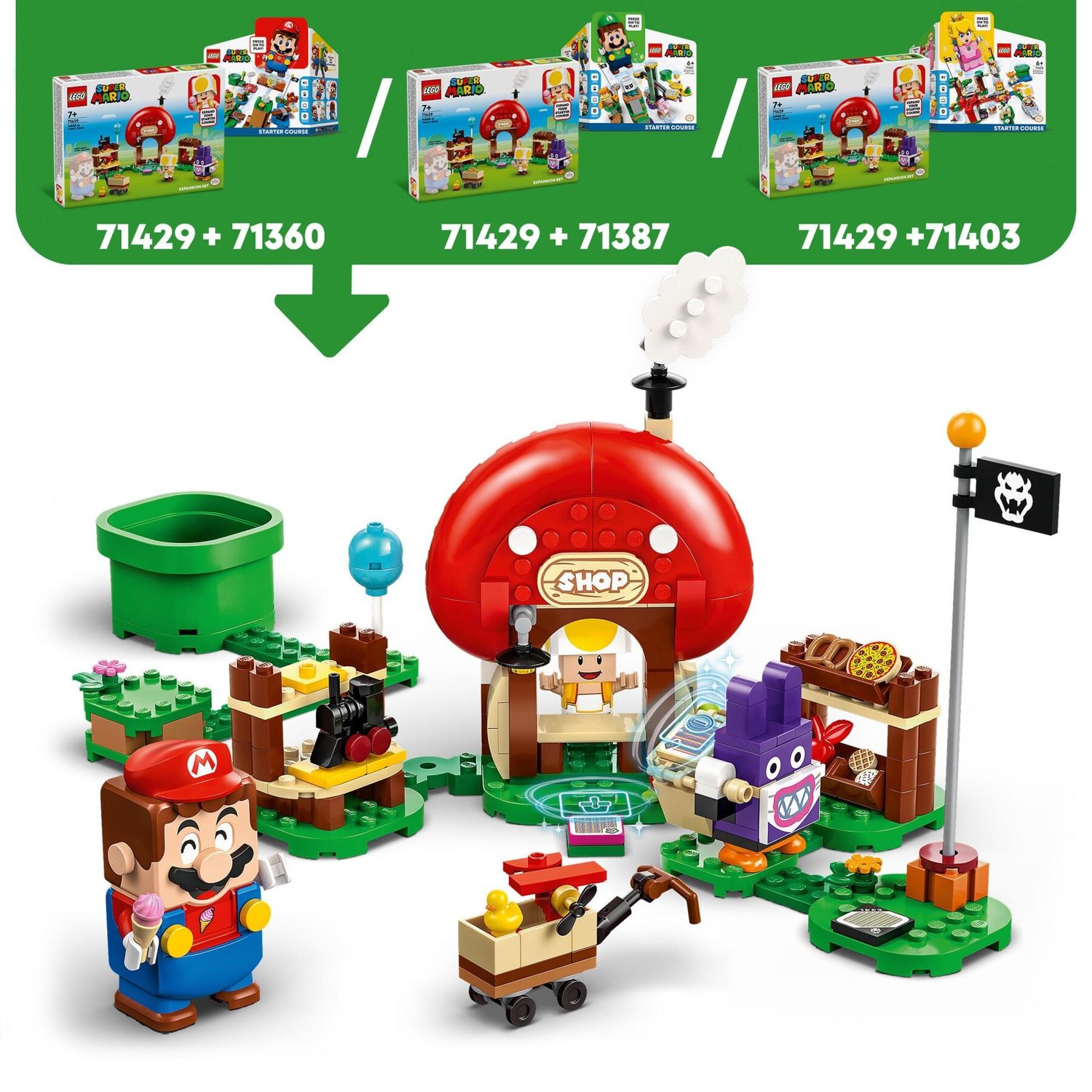 Lego super mario 71429 pack di espansione ruboniglio al negozio di toad, giochi per bambini 7+ anni con 2 personaggi giocattolo - LEGO® Super Mario™, Super Mario, Lego