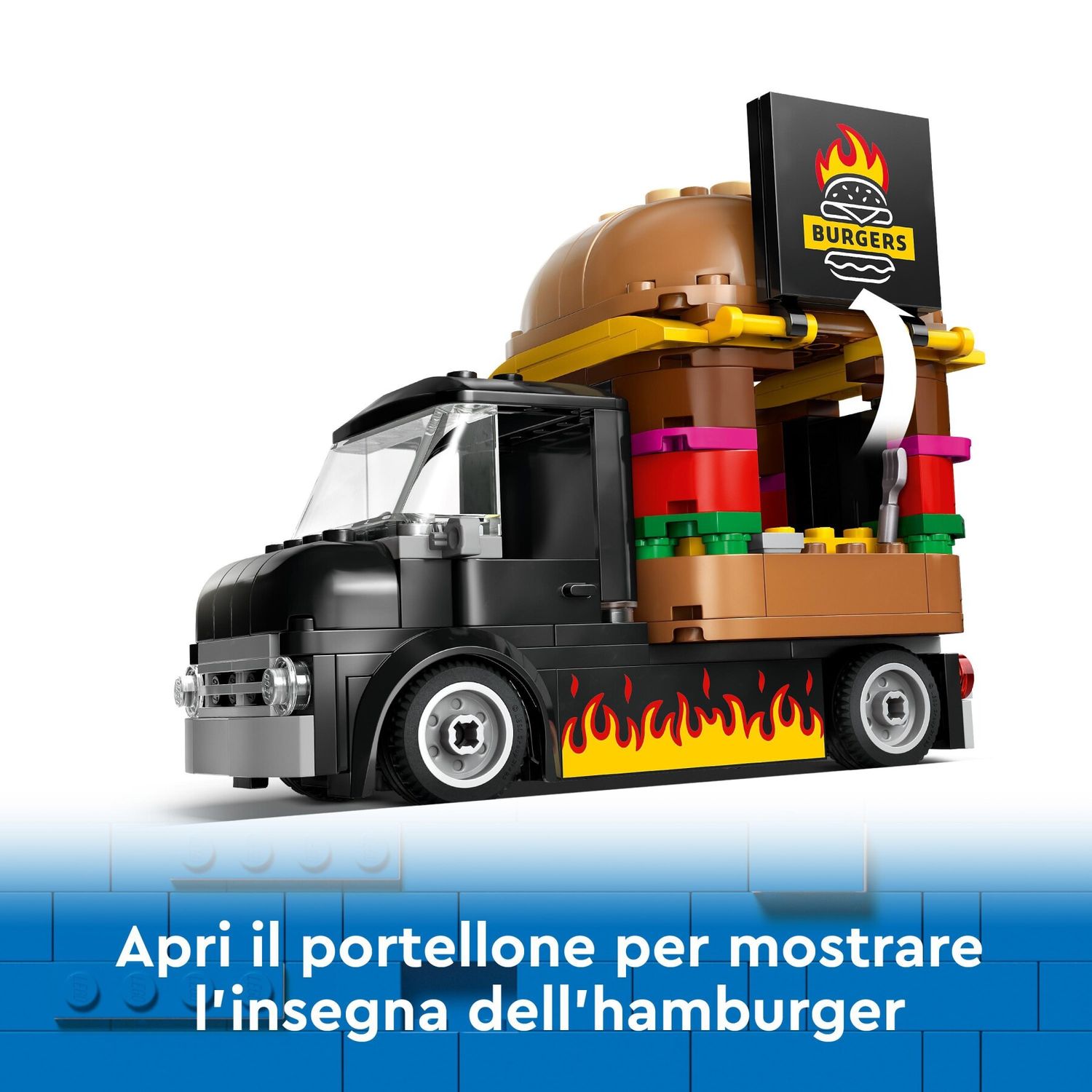 Lego city 60404 furgone degli hamburger giocattolo, veicolo per bambini 5+ anni, camion food truck con accessori e 2 minifigure - LEGO CITY, Lego