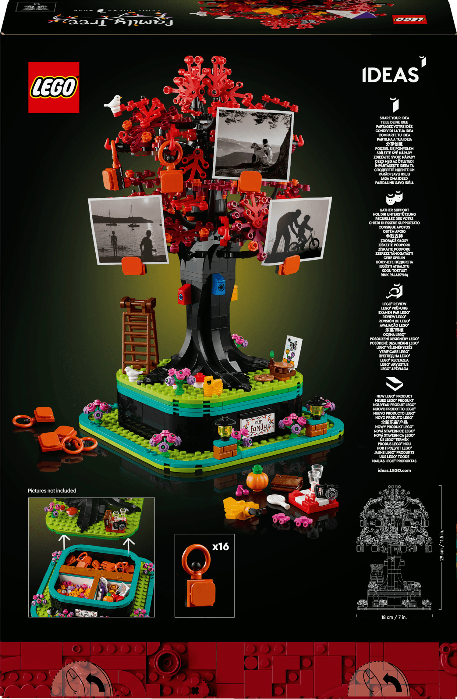 Lego ideas 21346 albero genealogico, idea regalo, hobby creativo con le costruzioni per adulti, decorazione per casa e ufficio - LEGO IDEAS, Lego