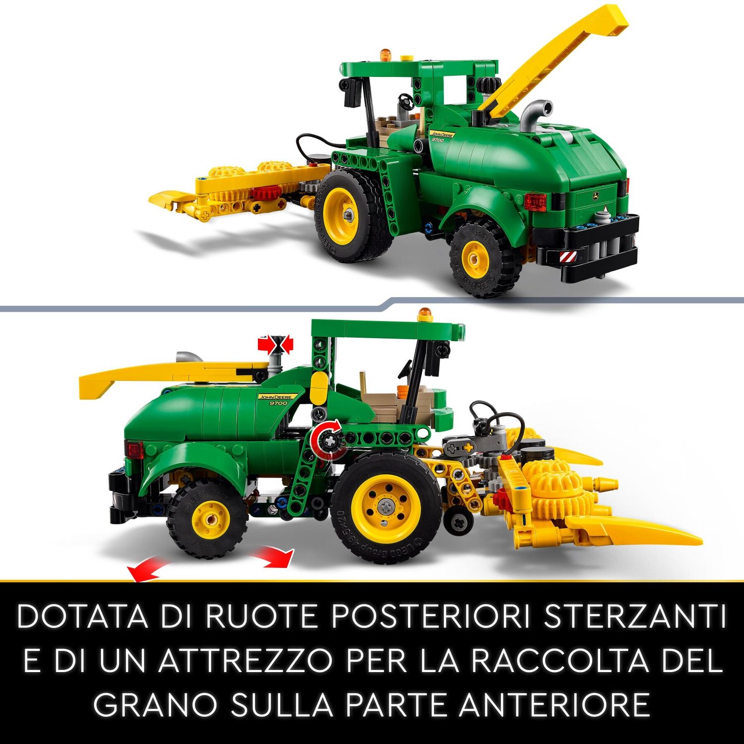Lego technic 42168 john deere 9700 forage harvester, trattore giocattolo per bambini 9+ anni, veicolo mietitrebbia funzionante - LEGO TECHNIC, Lego