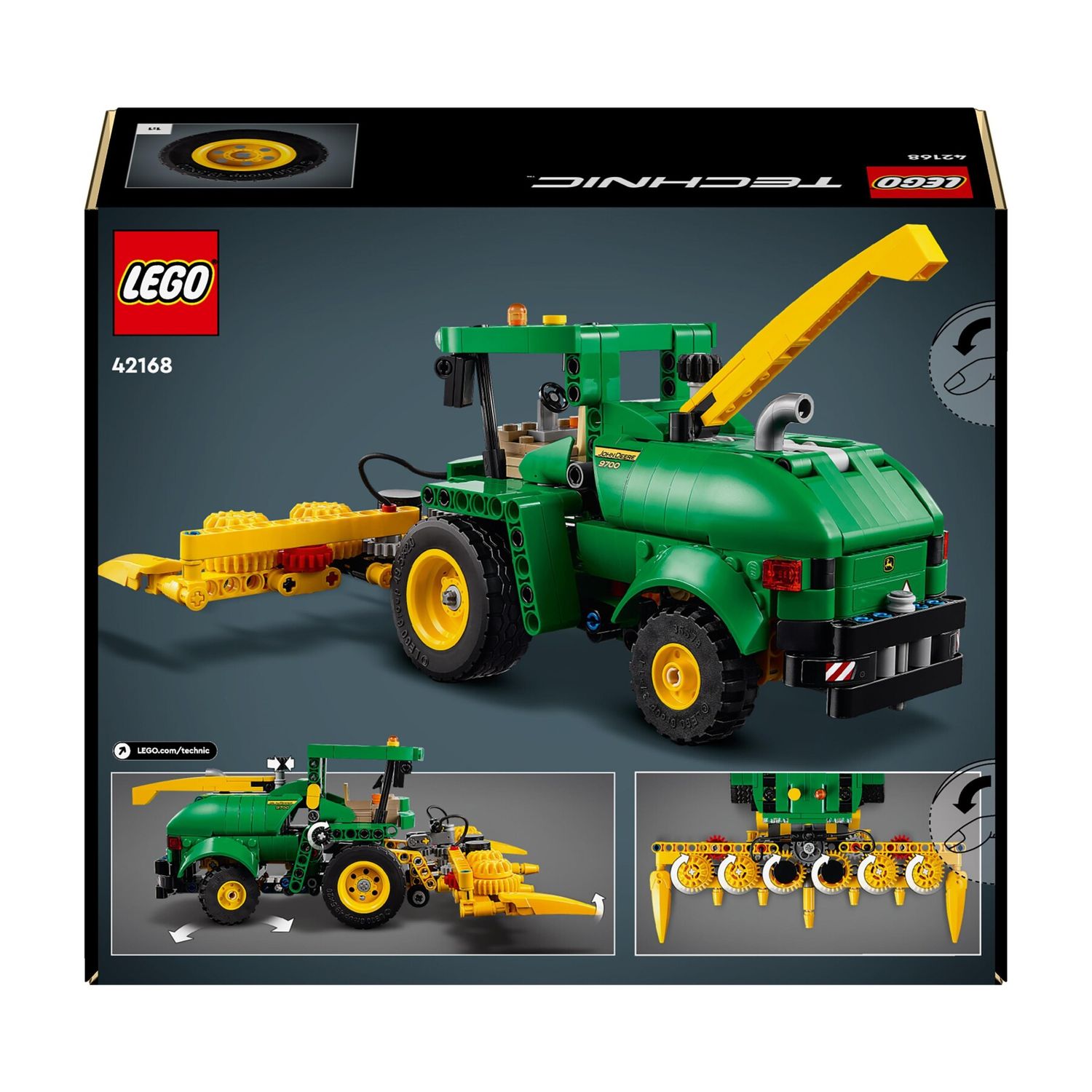 Lego technic 42168 john deere 9700 forage harvester, trattore giocattolo per bambini 9+ anni, veicolo mietitrebbia funzionante - LEGO TECHNIC, Lego
