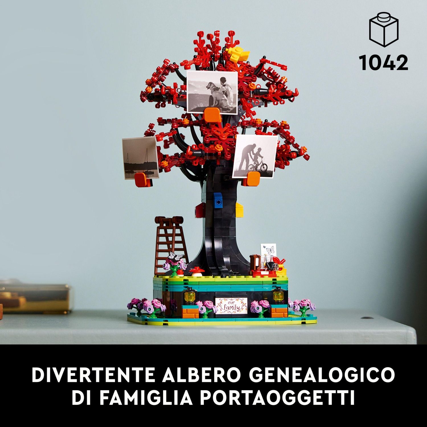 Lego ideas 21346 albero genealogico, idea regalo, hobby creativo con le costruzioni per adulti, decorazione per casa e ufficio - LEGO IDEAS, Lego
