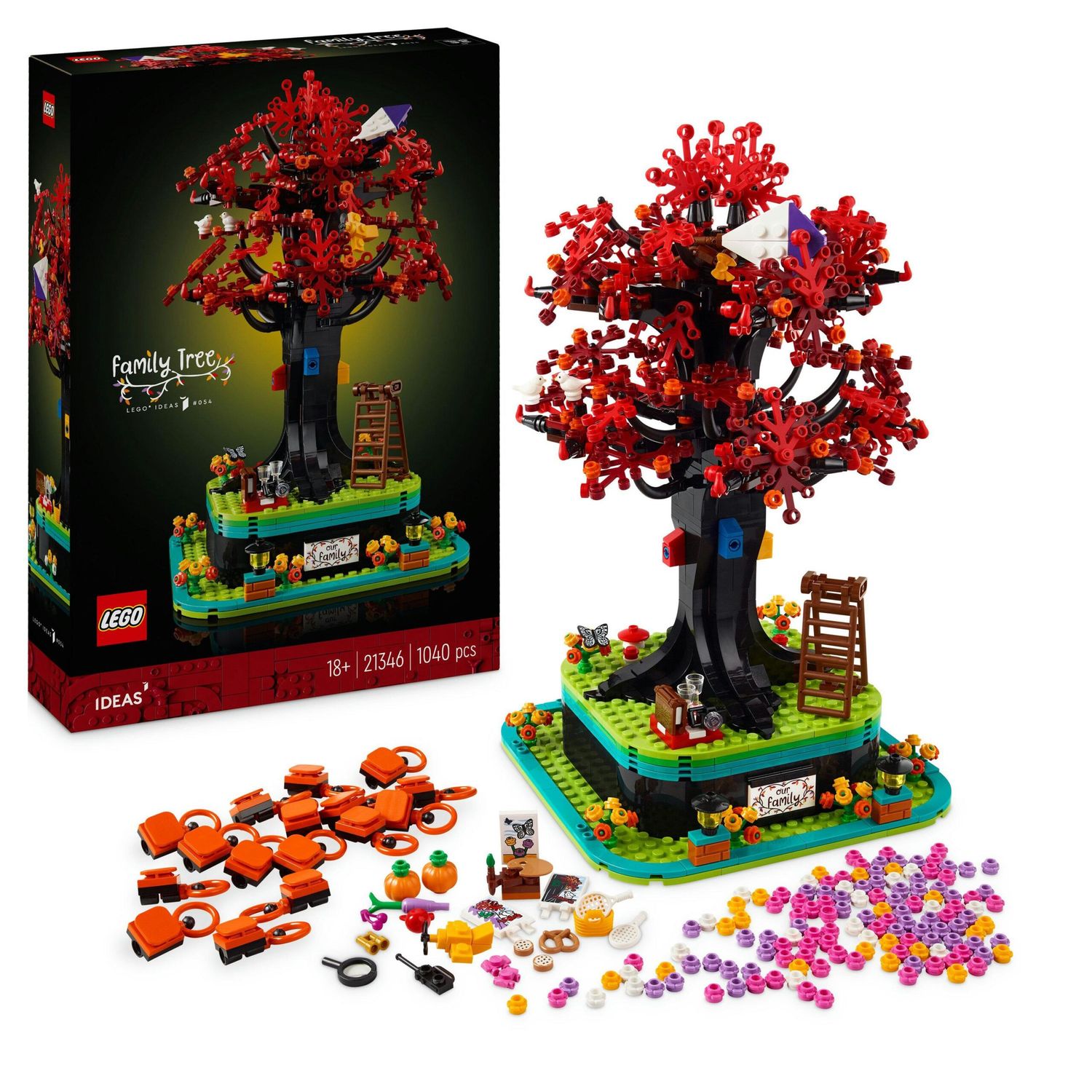 Lego ideas 21346 albero genealogico, idea regalo, hobby creativo con le costruzioni per adulti, decorazione per casa e ufficio - LEGO IDEAS, Lego