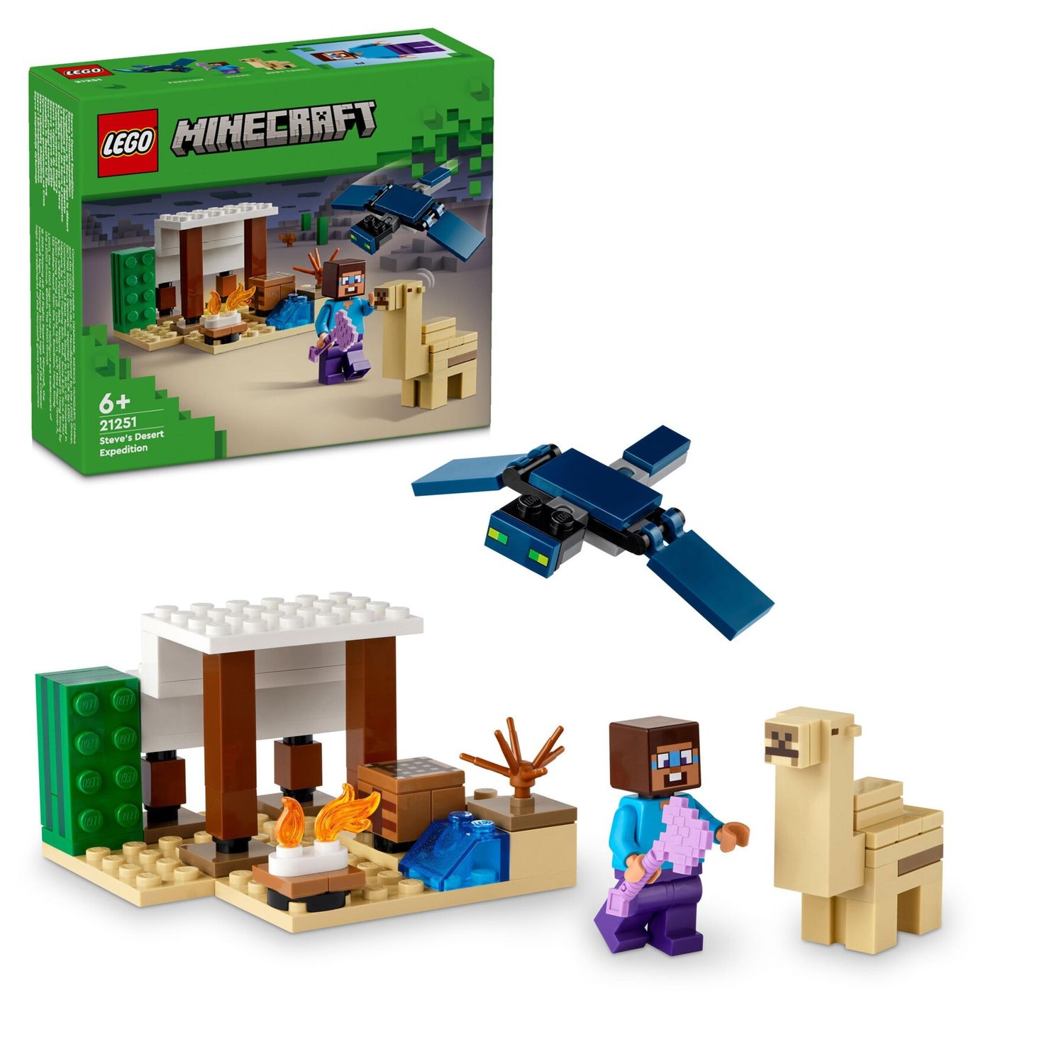 Lego minecraft 21251 spedizione di steve nel deserto, gioco per bambini di 6+ anni, bioma con casa giocattolo e personaggi - MINECRAFT, Lego