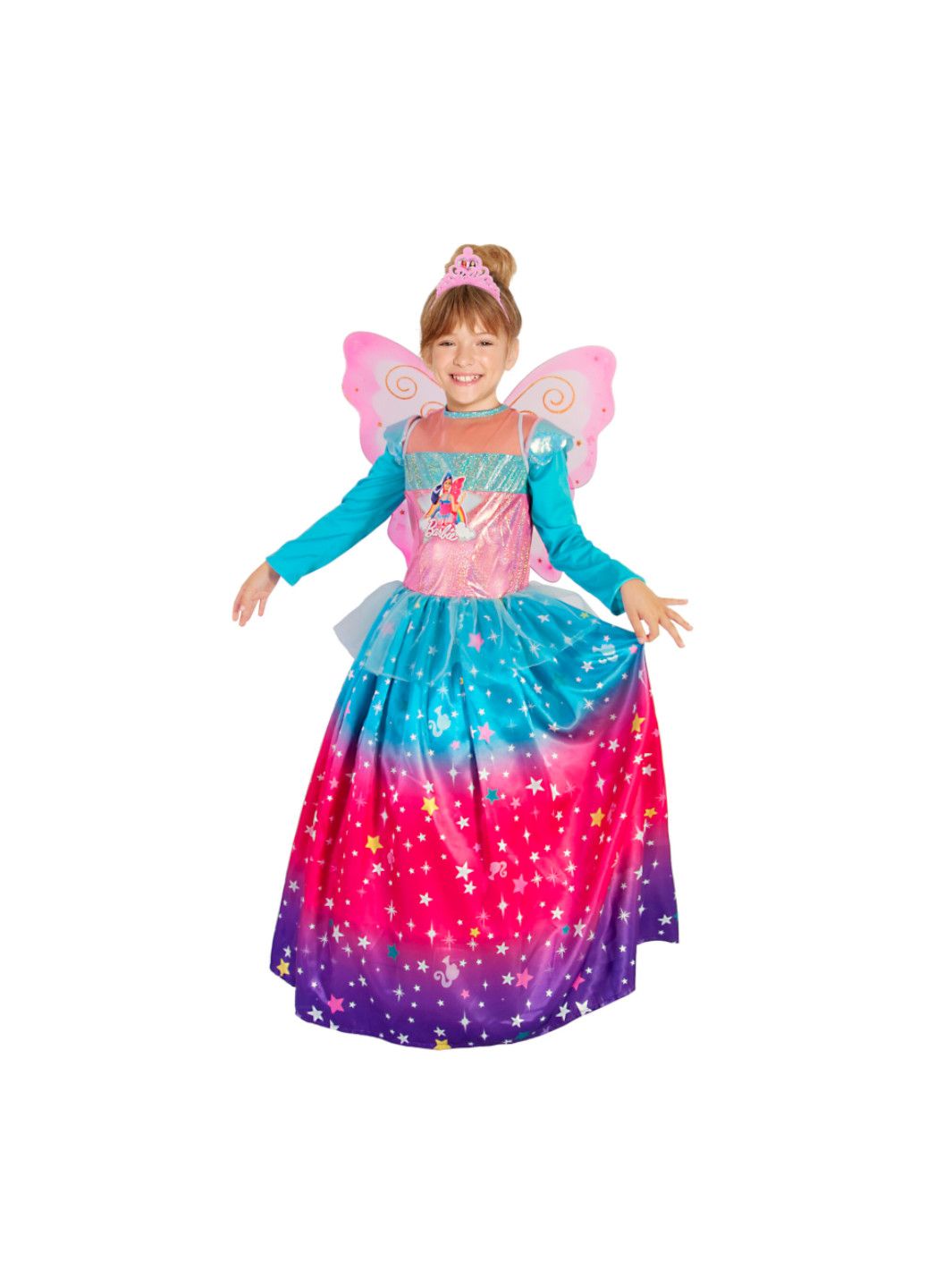 Costume originale barbie fairy con ali e coroncina disponibile in diverse taglie - Barbie