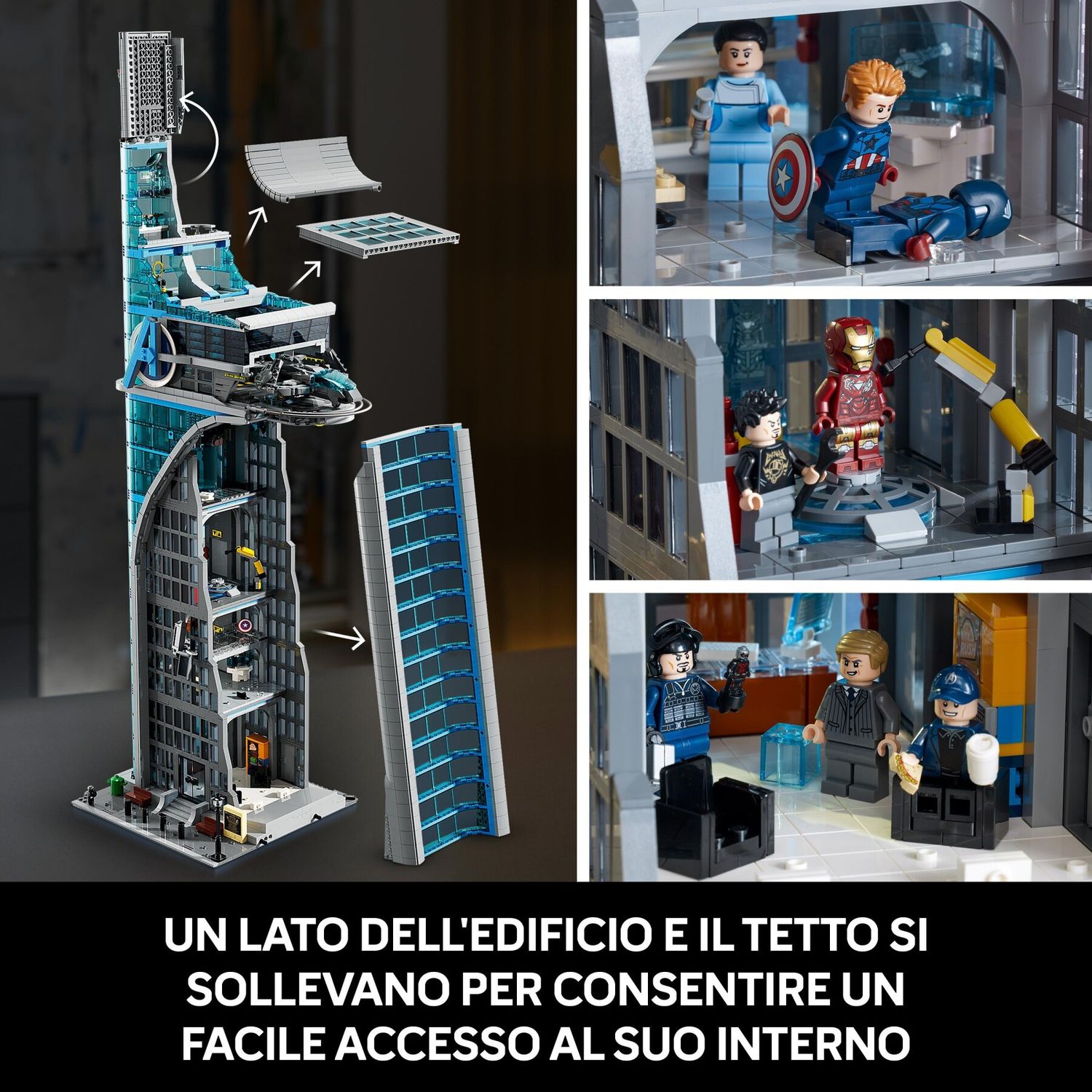 Lego marvel 76269 torre degli avengers, kit modellismo per adulti con modellino di aereo e 31 minifigure, regalo uomo o donna - LEGO SUPER HEROES, Avengers, Lego, MARVEL