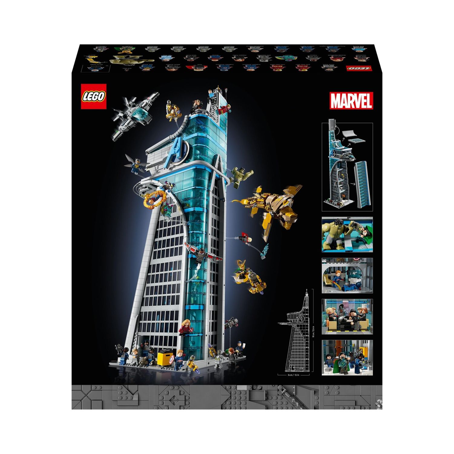 Lego marvel 76269 torre degli avengers, kit modellismo per adulti con modellino di aereo e 31 minifigure, regalo uomo o donna - LEGO SUPER HEROES, Avengers, Lego, MARVEL