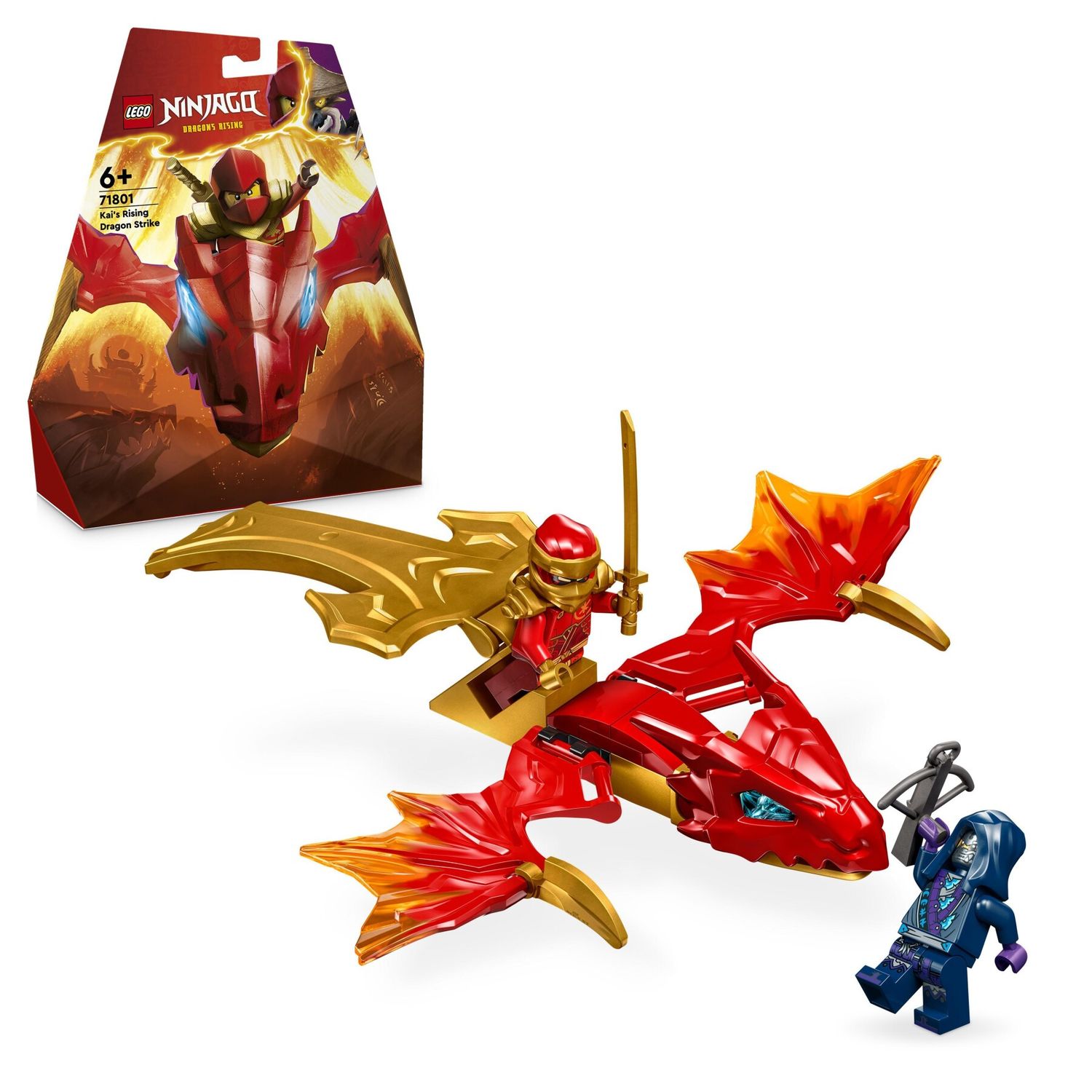 Lego ninjago 71801 attacco del rising dragon di kai, giochi per bambini 6+ con action figure di drago giocattolo e minifigure - LEGO NINJAGO, Lego