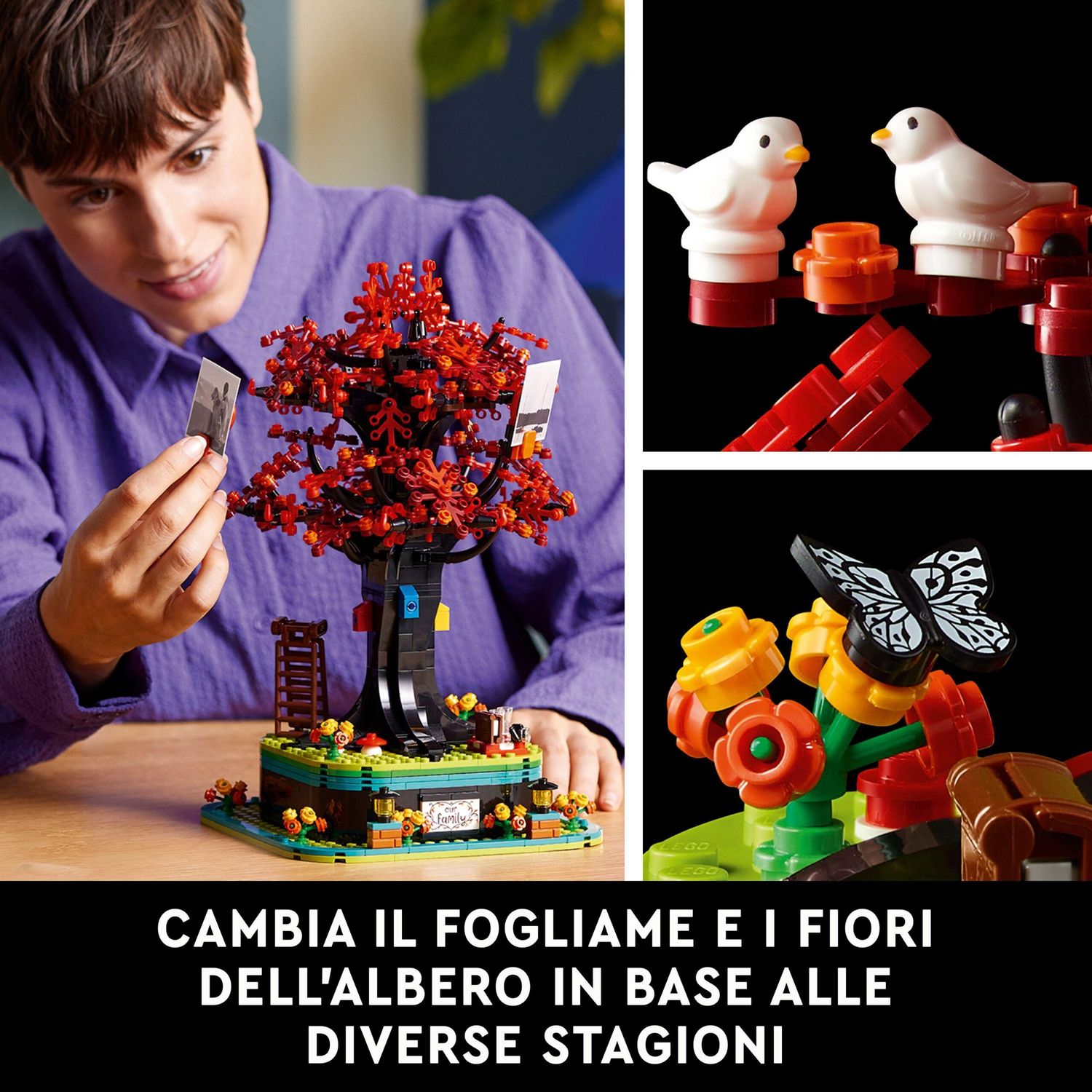 Lego ideas 21346 albero genealogico, idea regalo, hobby creativo con le costruzioni per adulti, decorazione per casa e ufficio - LEGO IDEAS, Lego