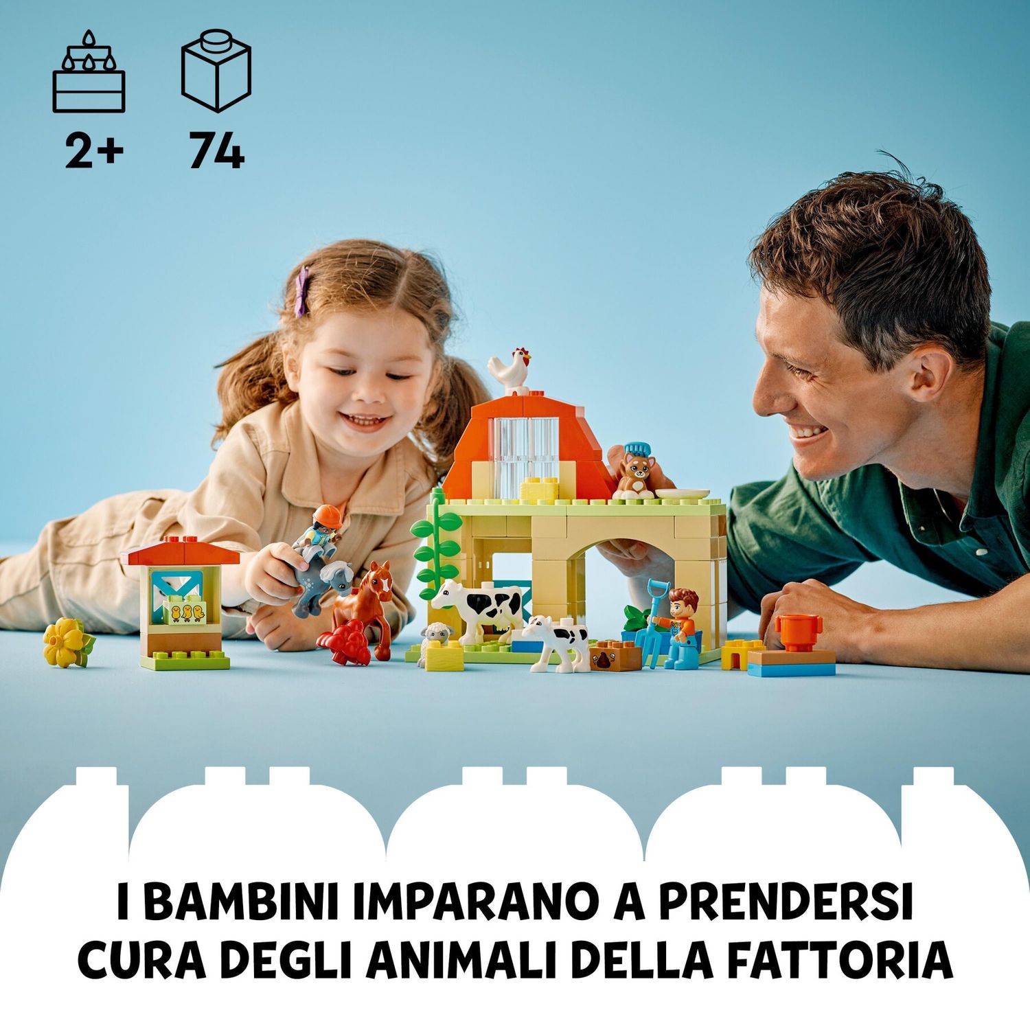 Lego duplo 10416 cura degli animali di fattoria giocattolo, gioco di ruolo educativo per bambini 2+ con figure giocattolo - LEGO DUPLO, Lego