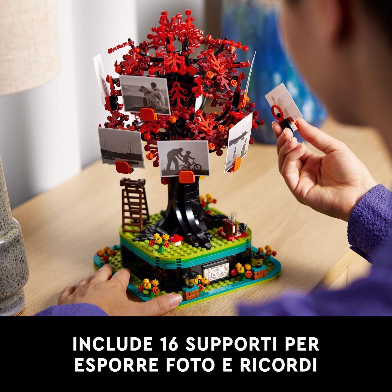 Lego ideas 21346 albero genealogico, idea regalo, hobby creativo con le costruzioni per adulti, decorazione per casa e ufficio - LEGO IDEAS, Lego
