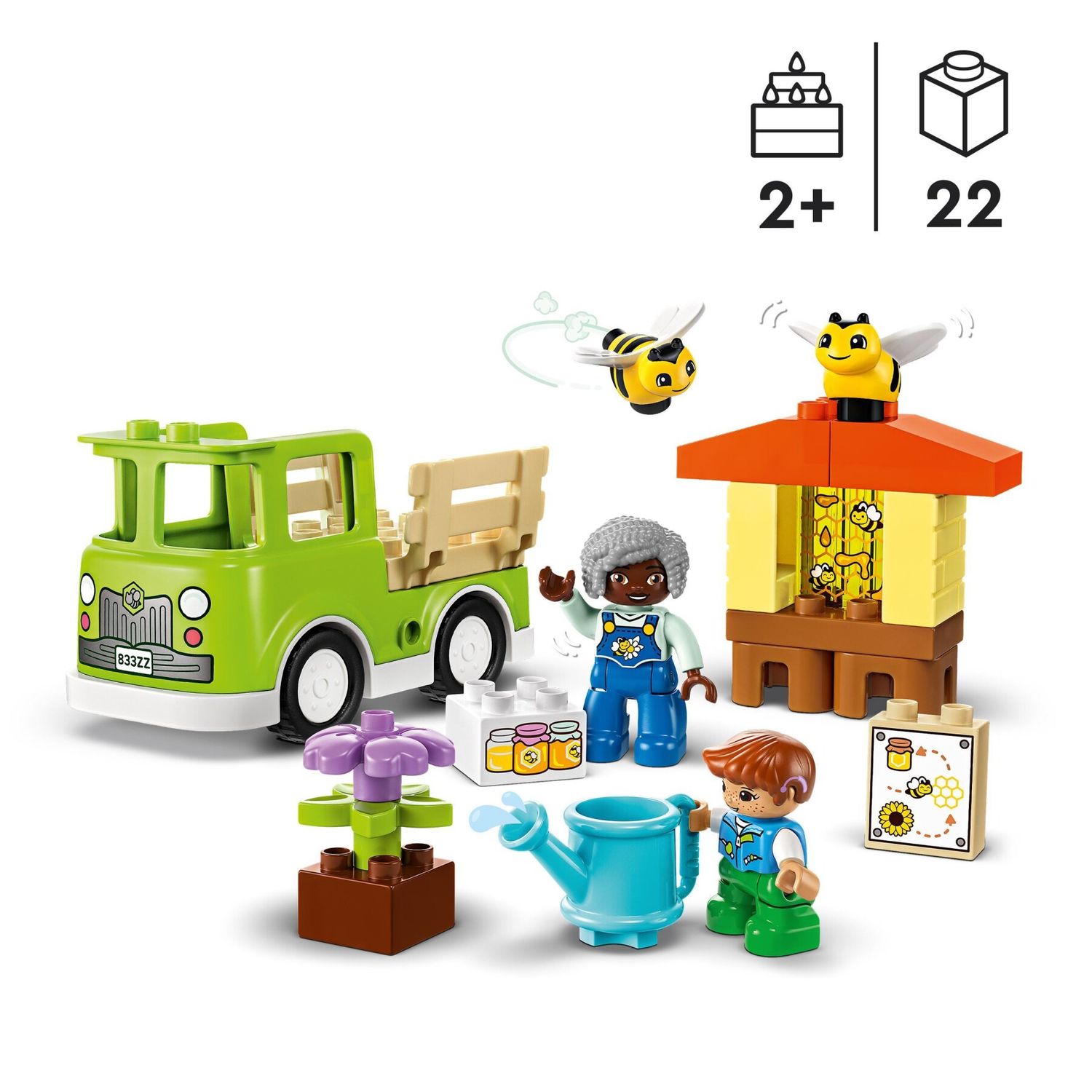 Lego duplo 10419 cura di api e alveari, gioco educativo per bambini in età prescolare con 2 personaggi e un camion giocattolo - LEGO DUPLO, Lego