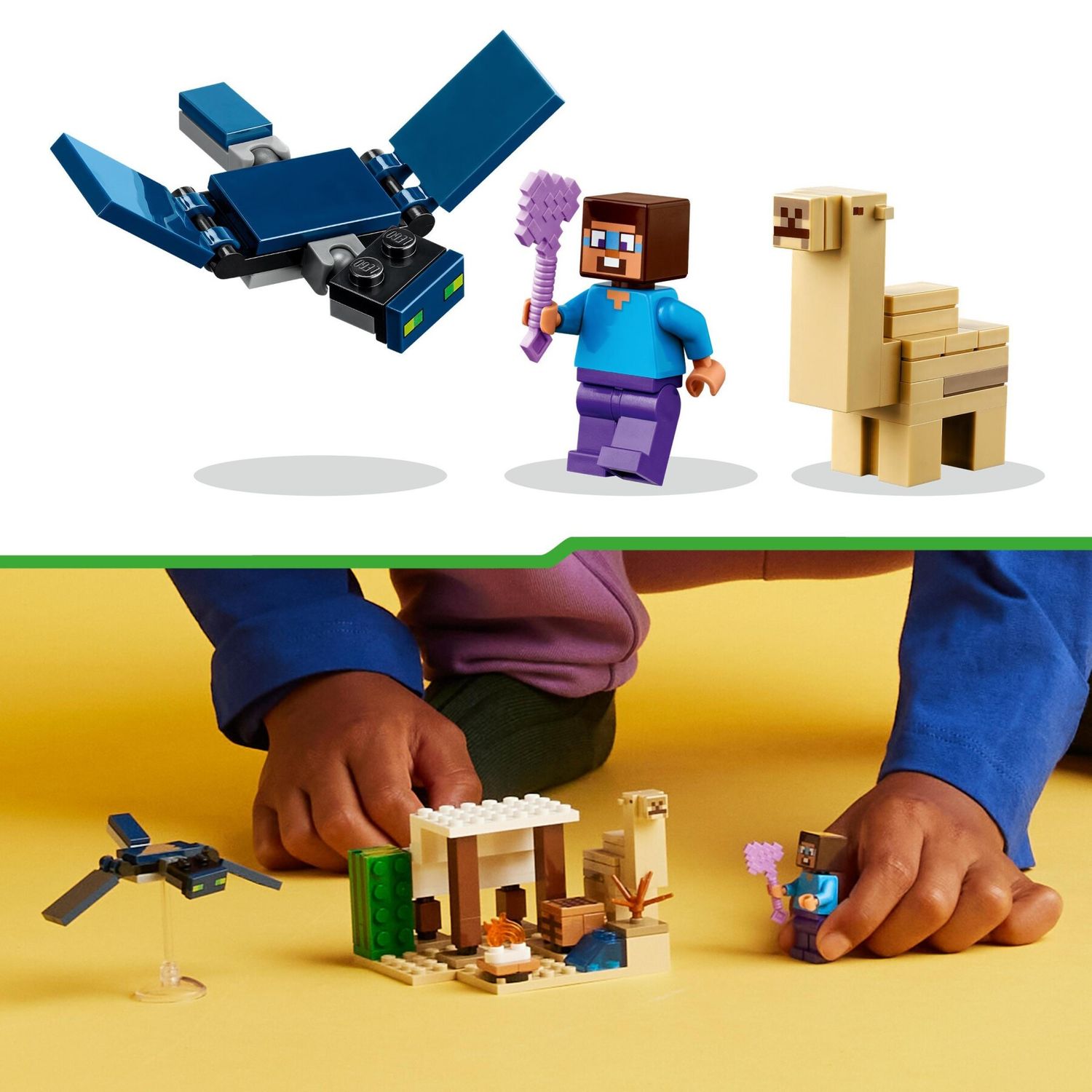 Lego minecraft 21251 spedizione di steve nel deserto, gioco per bambini di 6+ anni, bioma con casa giocattolo e personaggi - MINECRAFT, Lego
