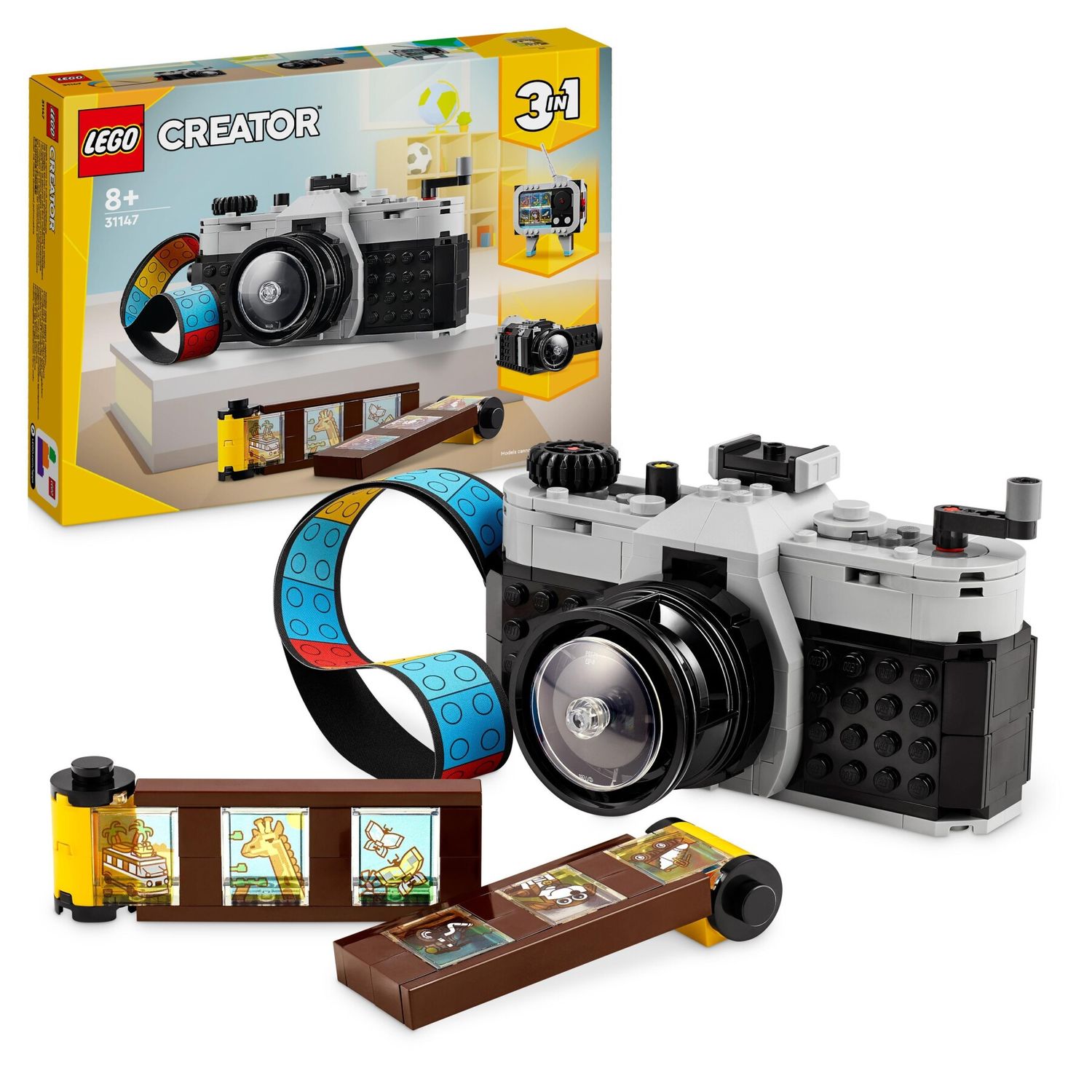 Lego creator 31147 3in1 fotocamera retro, giochi per bambini 8+ anni, macchina fotografica trasformabile in videcamera o tv - LEGO CREATOR, Lego