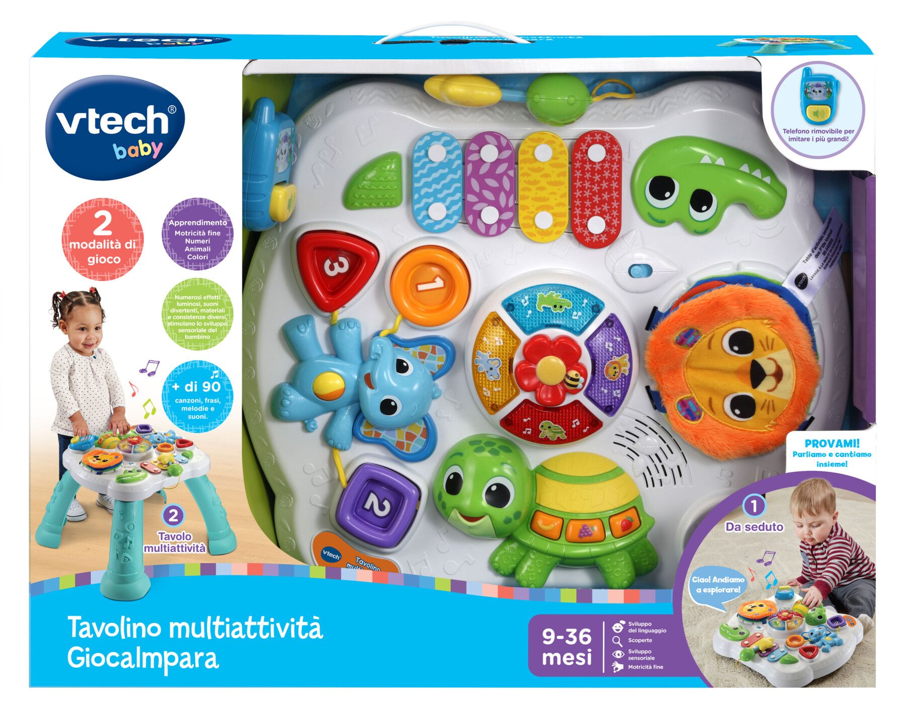 Vtech - tavolo multiattività - giocaimpara con tante attività per sviluppare i sensi del bambino! - VTECH
