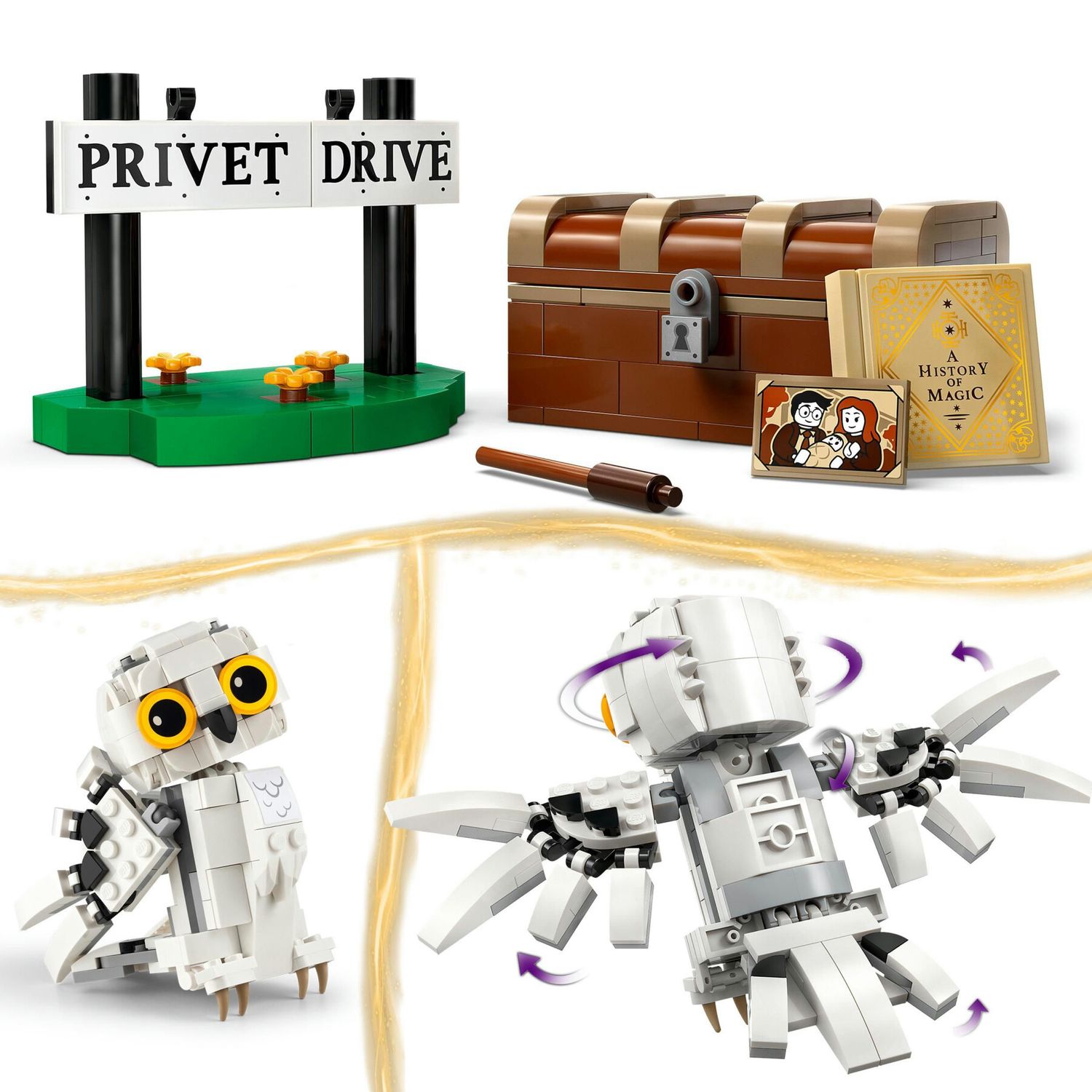 Lego harry potter 76425 edvige al numero 4 di privet drive, gioco per bambini 7+, modellino da costruire di civetta delle nevi - Harry Potter, LEGO® Harry Potter™, Lego
