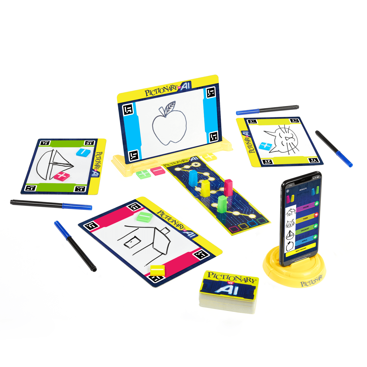 Pictionary vs. ai - la nuova versione di pictionary con l'intelligenza artificiale, i giocatori disegnano e l'ia indovina - MATTEL GAMES, PICTIONARY