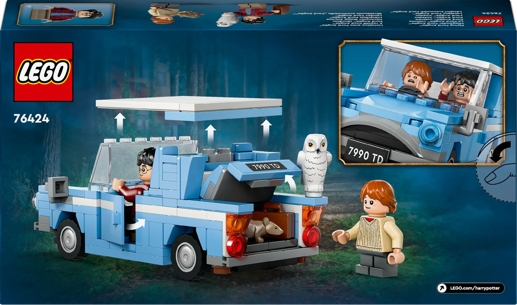Lego harry potter 76424 ford anglia volante, modellino di macchina giocattolo da costruire, giochi bambini 7+ con minifigure - Harry Potter, LEGO® Harry Potter™, Lego