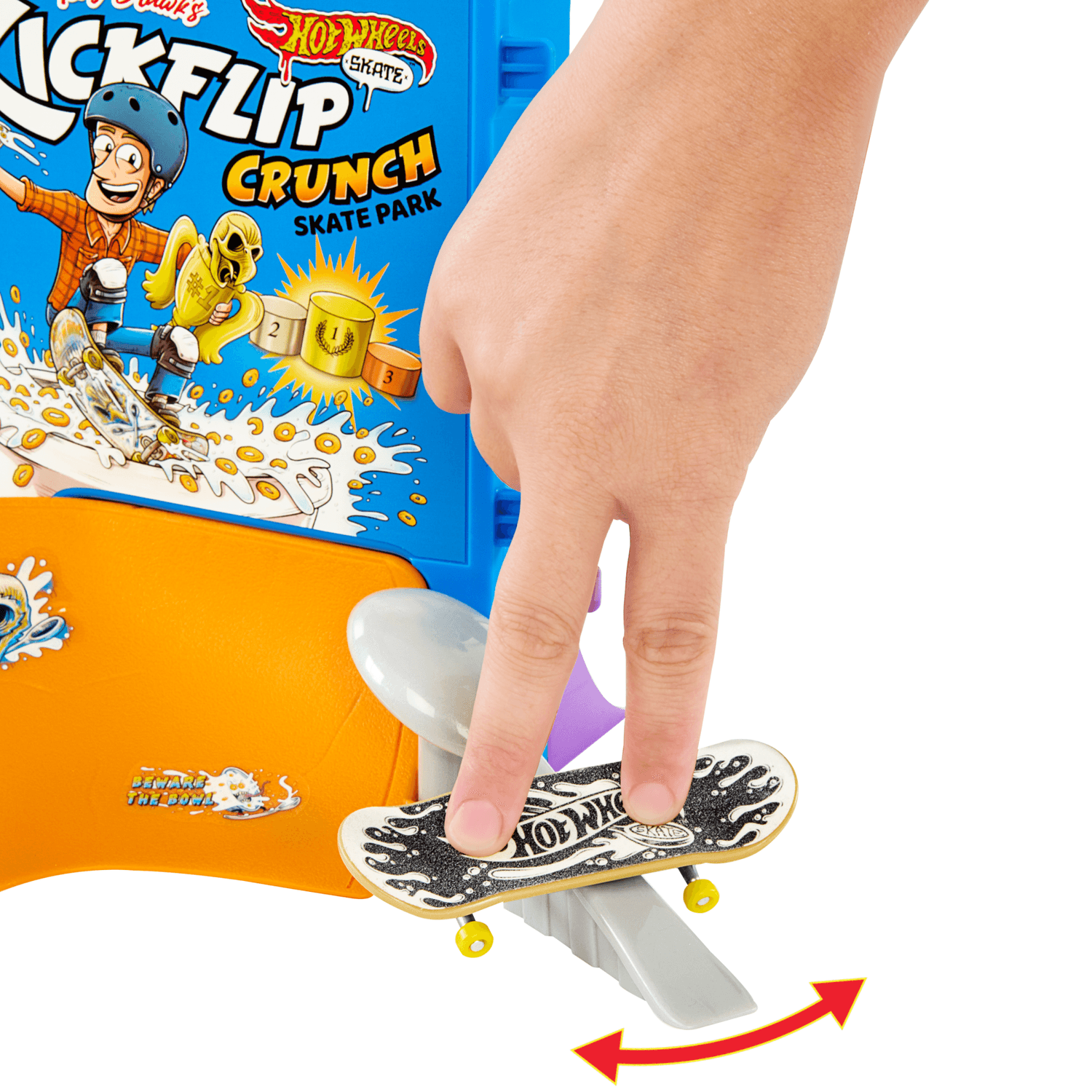 Hot wheels skate - ciotola per cereali da skate di tony hawk, playset a tema cereali con 1 fingerboard e 1 paio di scarpine da skate - Hot Wheels