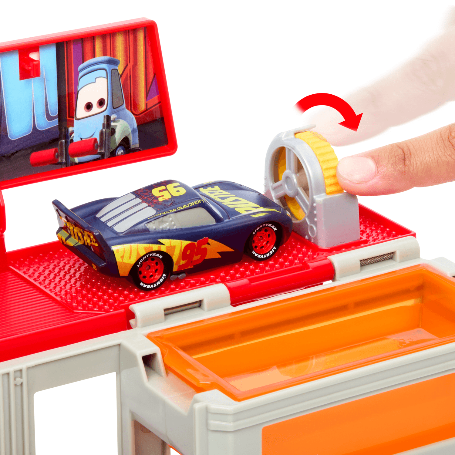 Cars - mack officina cambia colore, playset con truck e saetta mcqueen trasformabili - Cars, Disney