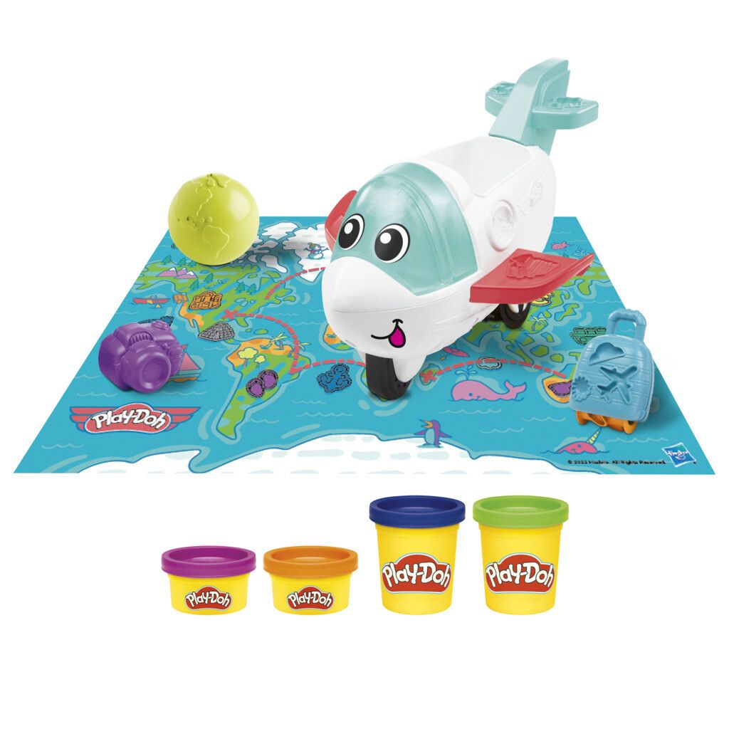Play-doh, il mio primo aeroplano esploratore, starter set per attività manuali, per bambini e bambine - PLAY-DOH