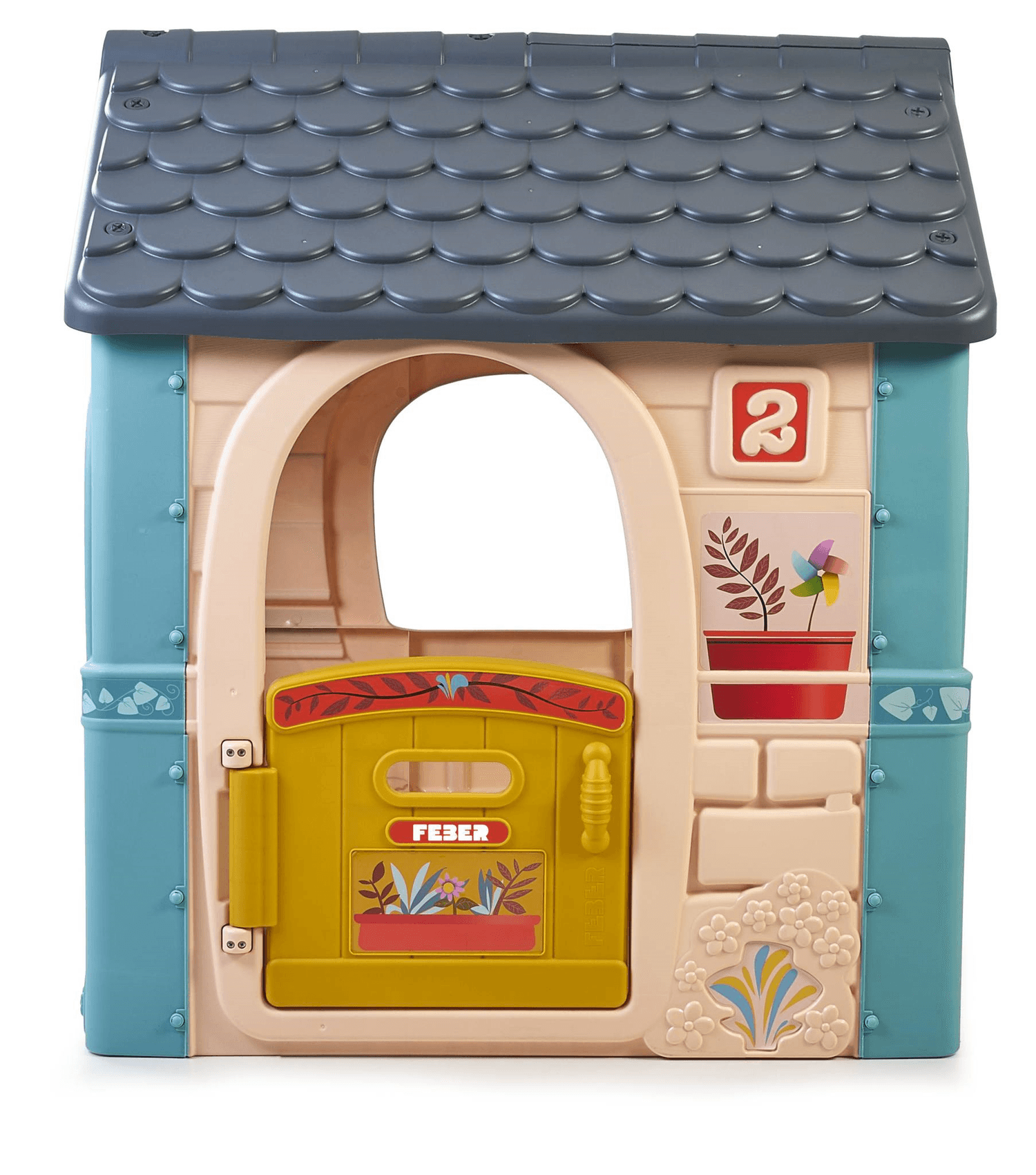 Feber casual house, casetta per bambini con porta apribile, colori pastello, per bambini/e dai 2 anni - FEBER