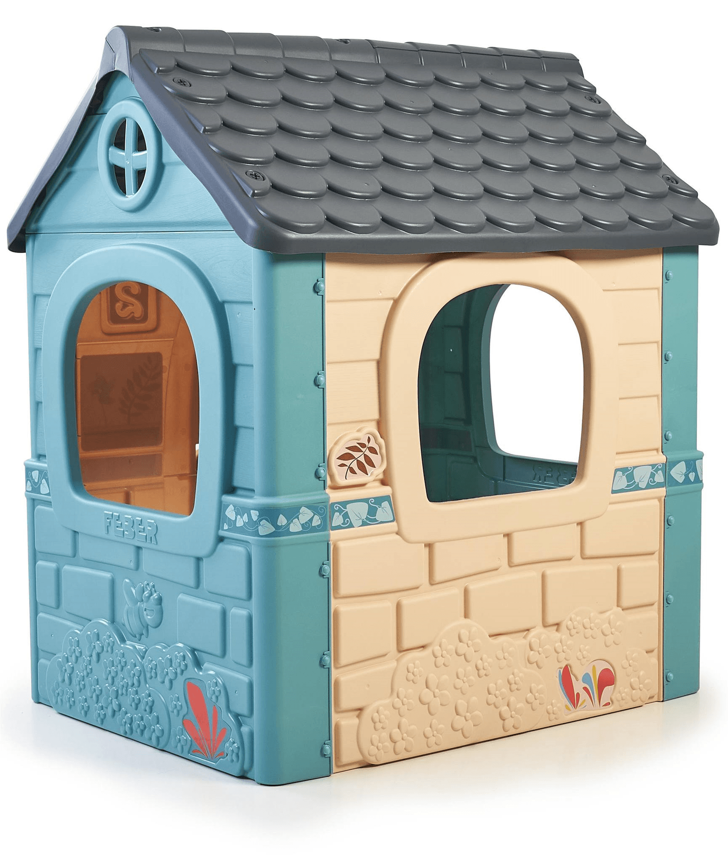 Feber casual house, casetta per bambini con porta apribile, colori pastello, per bambini/e dai 2 anni - FEBER