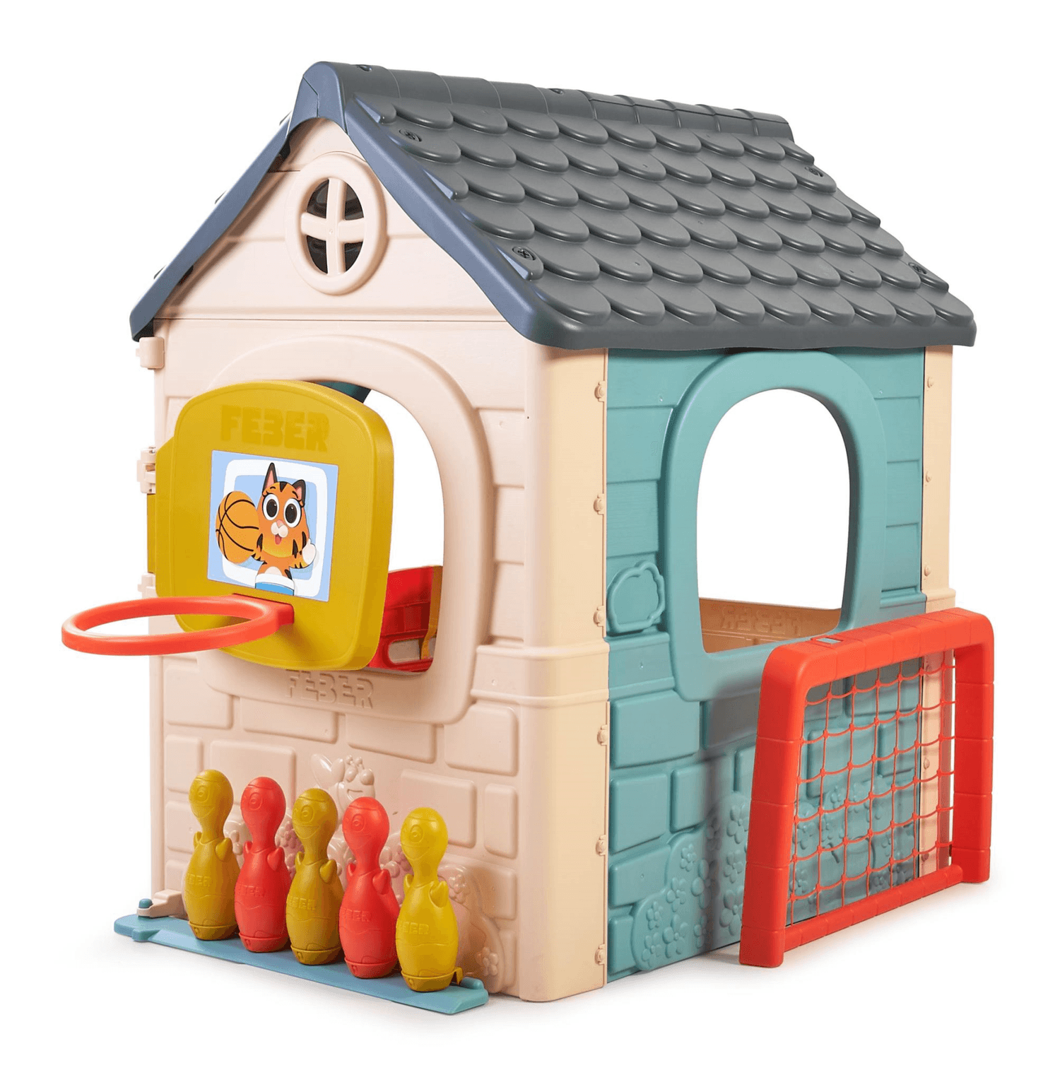 Feber casual 6 activities house, casetta con 6 divertenti attività, colori pastello, per bambini/e dai 3 anni - FEBER