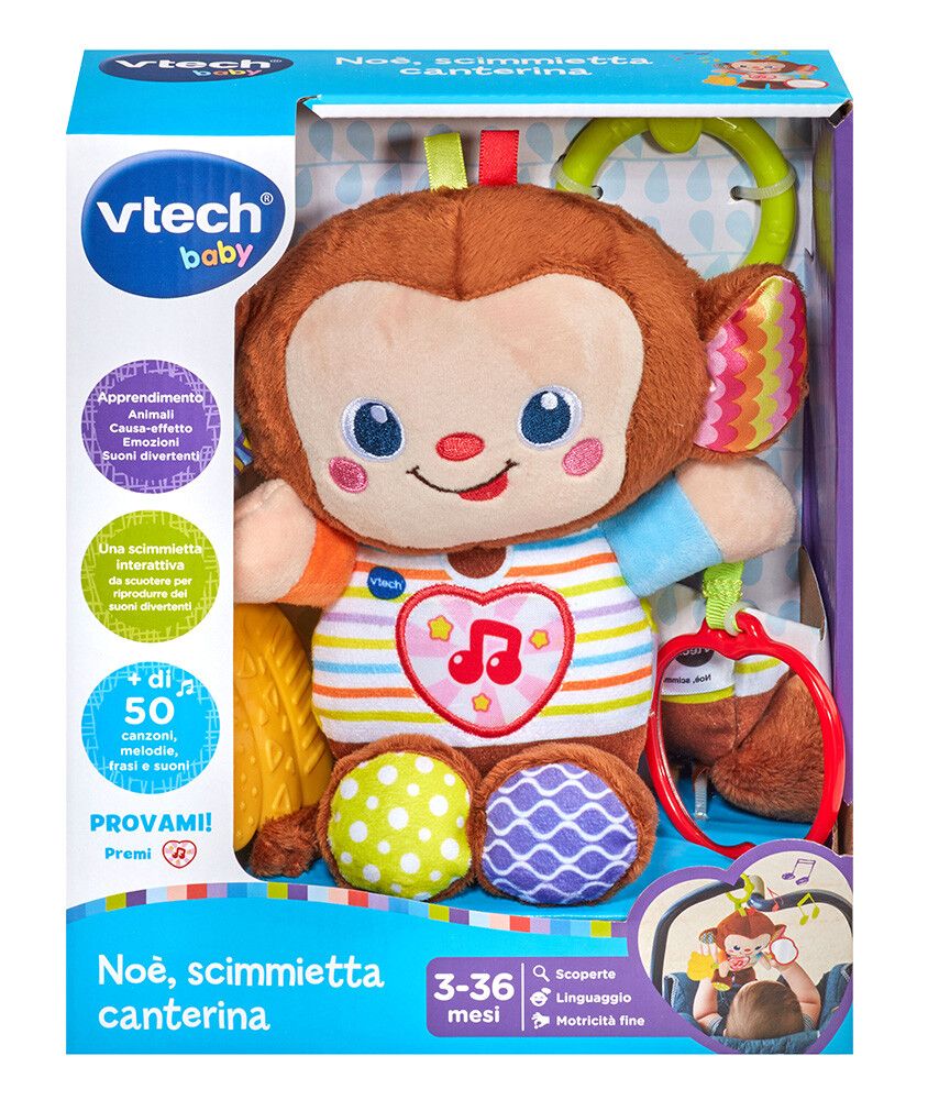 Vtech - noè, scimmietta canterina interattiva con sensore di movimento integrato - VTECH
