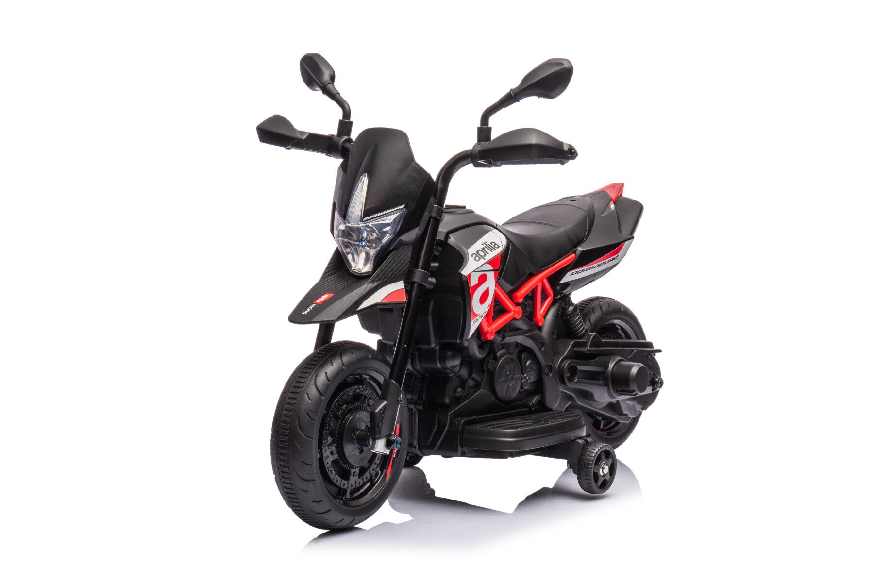 Moto elettrica cavalcabile per bambini 6v aprilia dorsoduro small colore nero - 