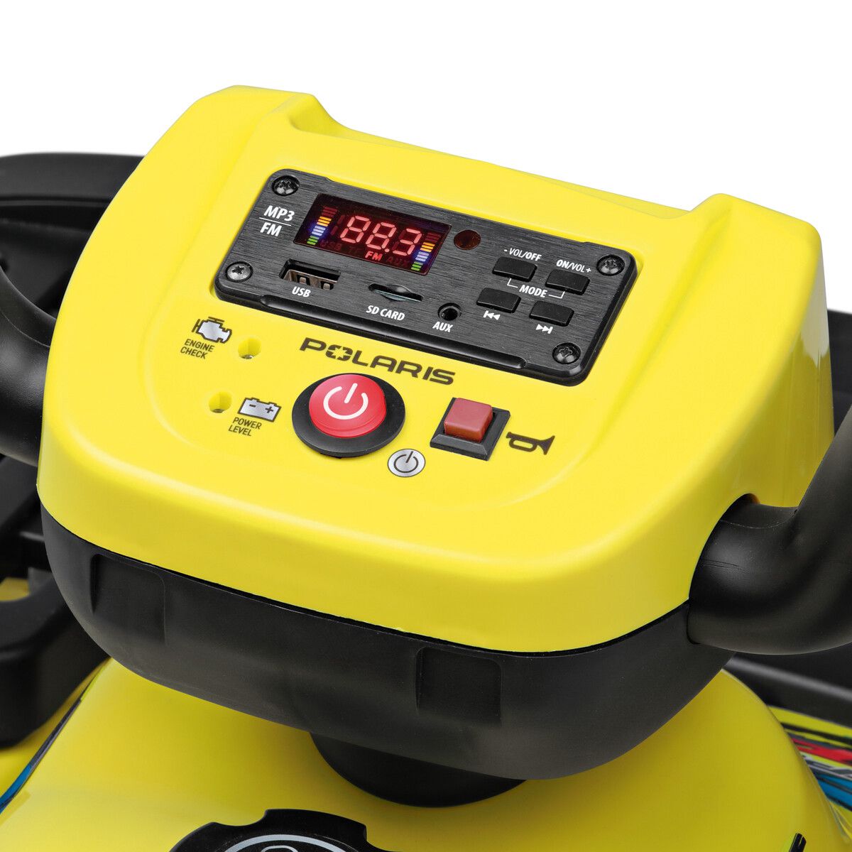 Polaris sportsman pro citrus - peg perego-  l’emozione di guidare un quad elettrico con prestazioni di alto livello su tutti i terreni. ruote gommate e 2 motori silenziosi con una potenza di ben 840w. 6 anni +. - Peg Perego